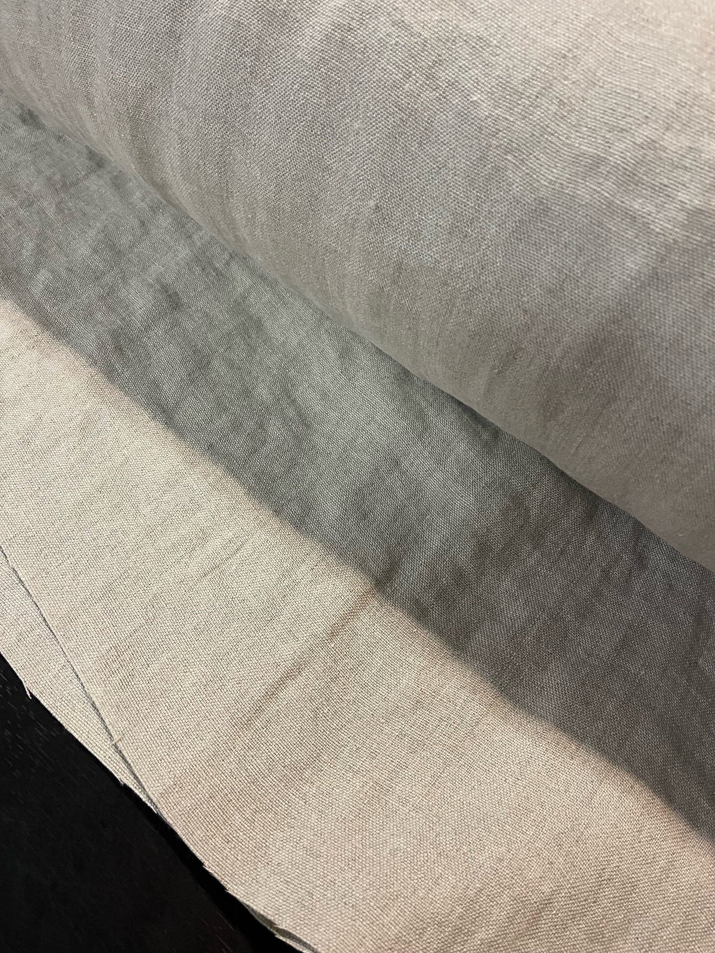 Heavy Linen Fabric: 110" Extra Wide, Softened Semi-Natural