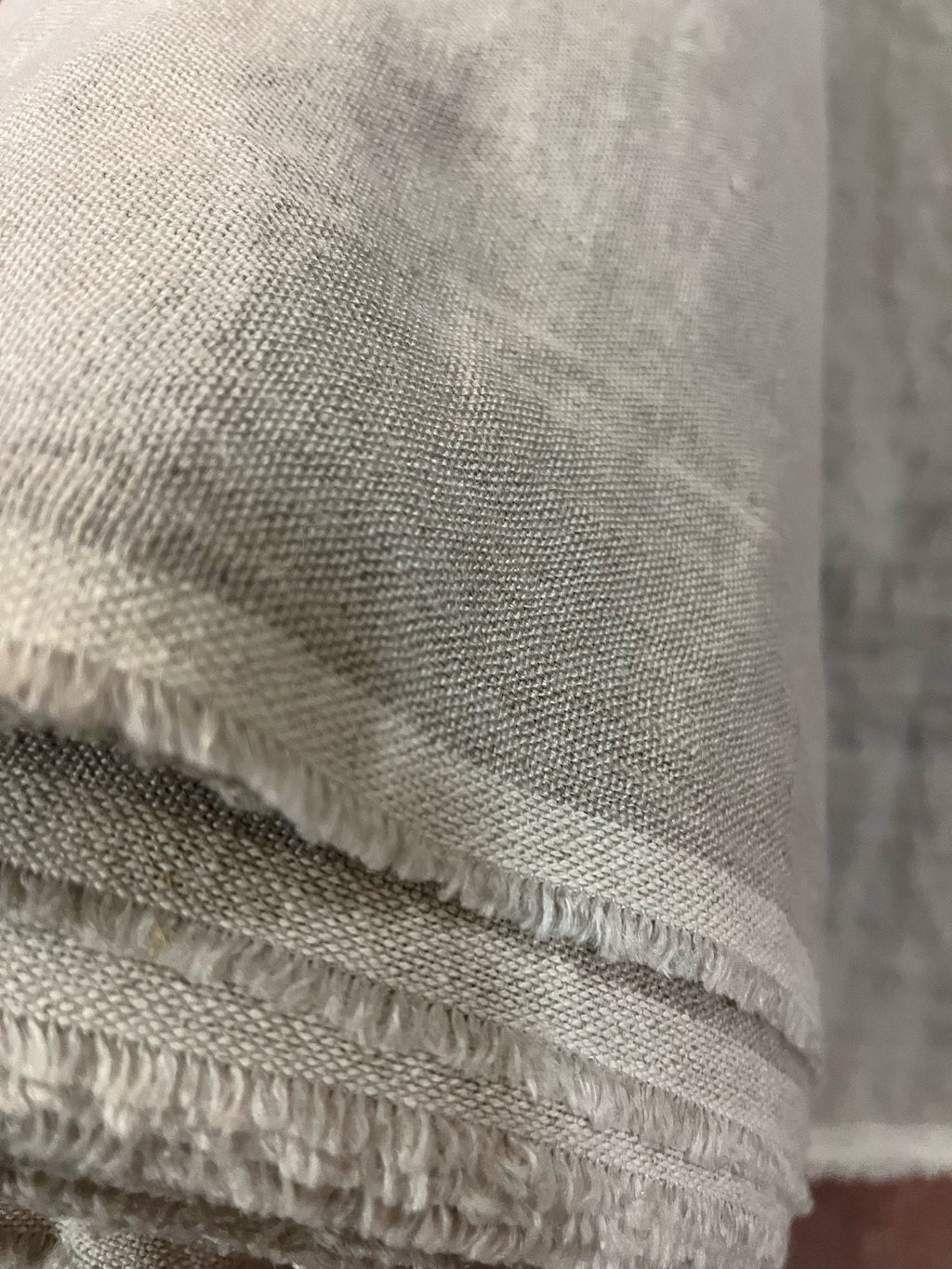 Heavy Linen Fabric: 110" Extra Wide, Softened Semi-Natural