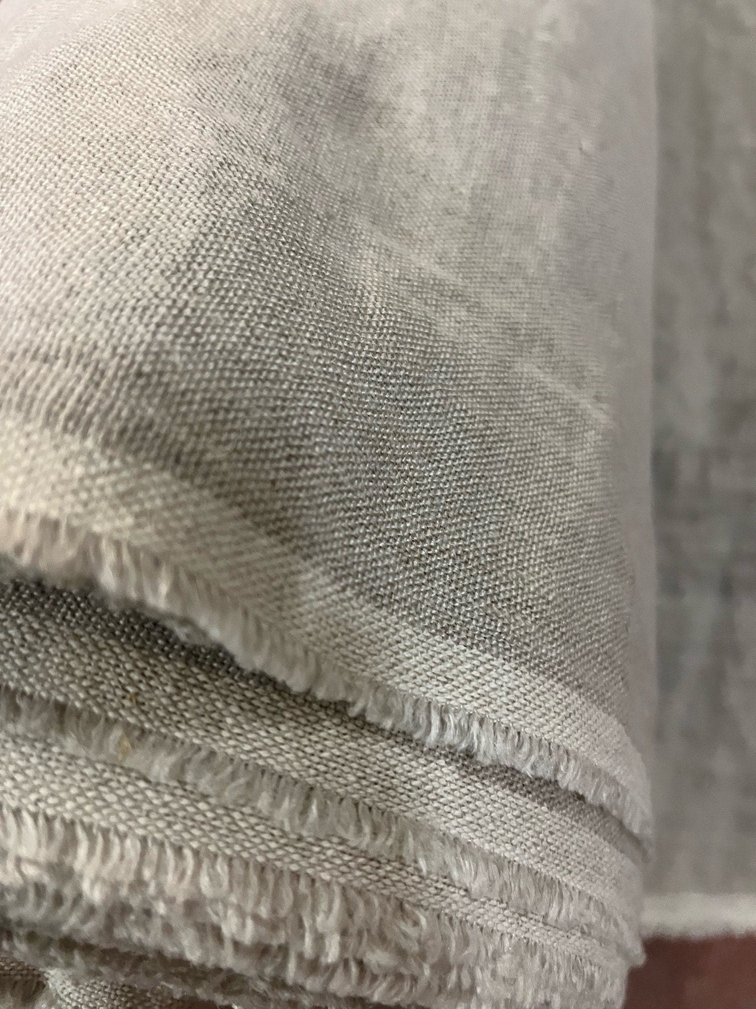 Heavy Linen Fabric: 110" Extra Wide, Softened Semi-Natural