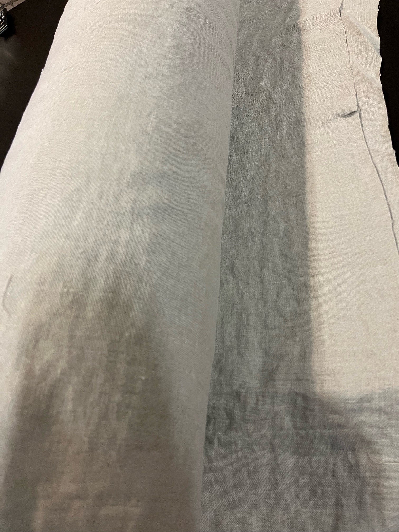 Heavy Linen Fabric: 110" Extra Wide, Softened Semi-Natural