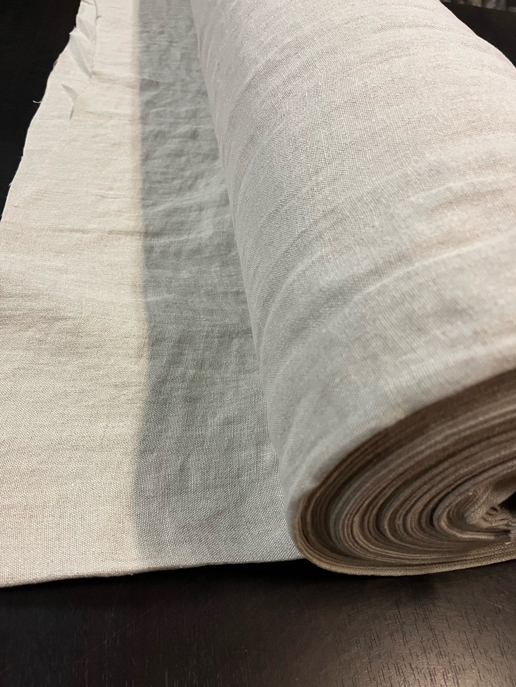 Heavy Linen Fabric: 110" Extra Wide, Softened Semi-Natural