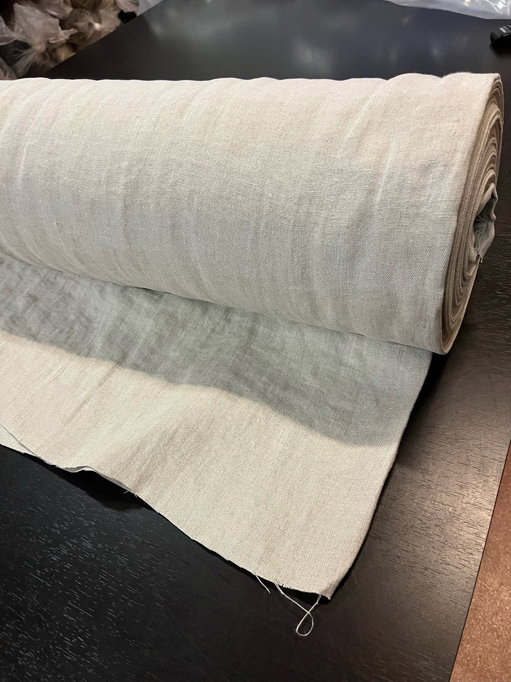 Heavy Linen Fabric: 110" Extra Wide, Softened Semi-Natural