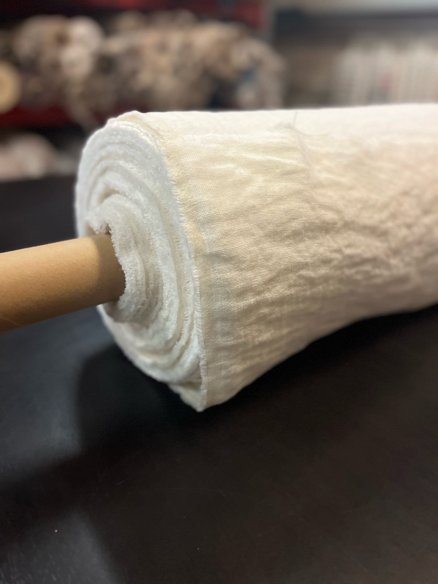 Stone Washed Linen Fabric: Natural White, Extra Wide 99"
