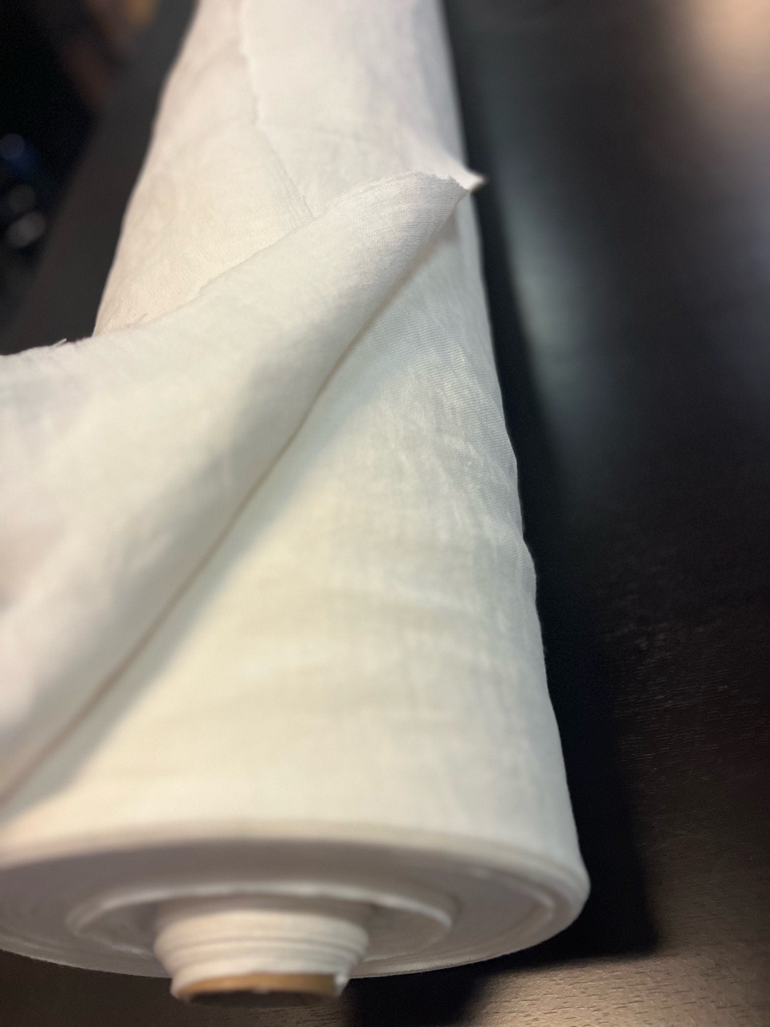 Soft White Linen Fabric: 110" Wide, Heavyweight BGO44EL