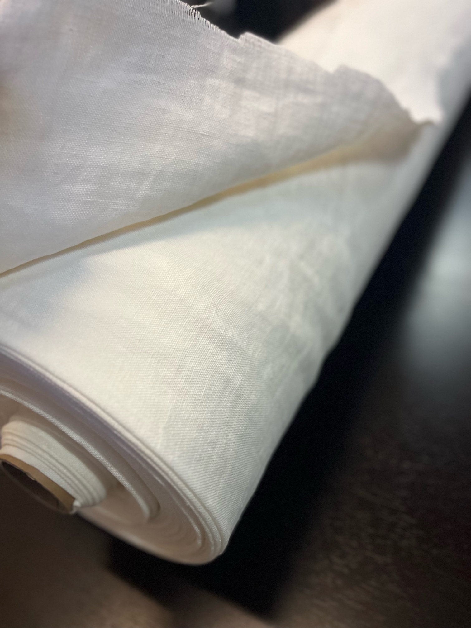 110 inches wide Extra Wide Softened Linen Fabric BGO27L: Natural White, 285 cm Width