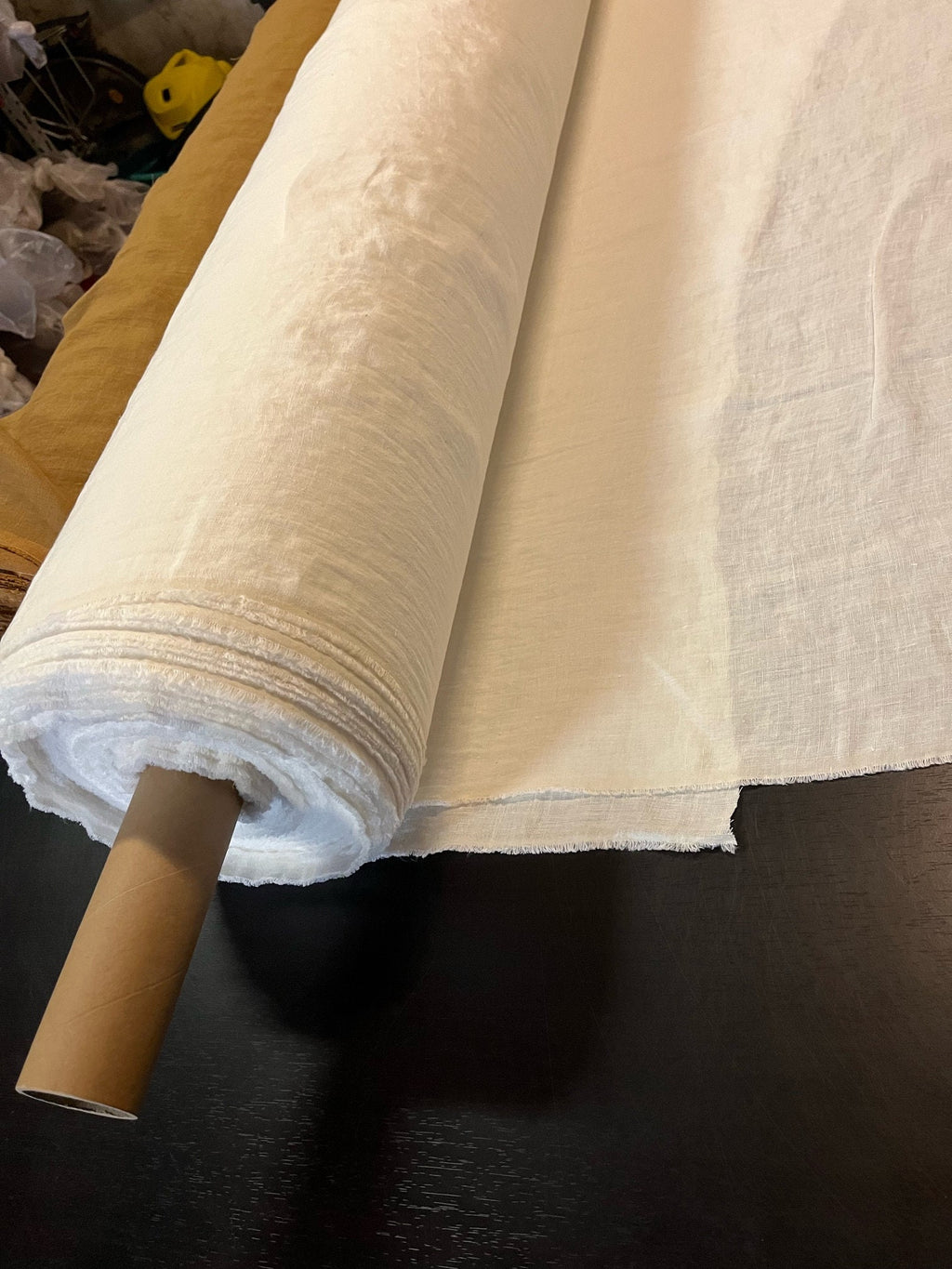 Extra Wide Hemp Fabric: Soft Natural White Linen (110 inch)