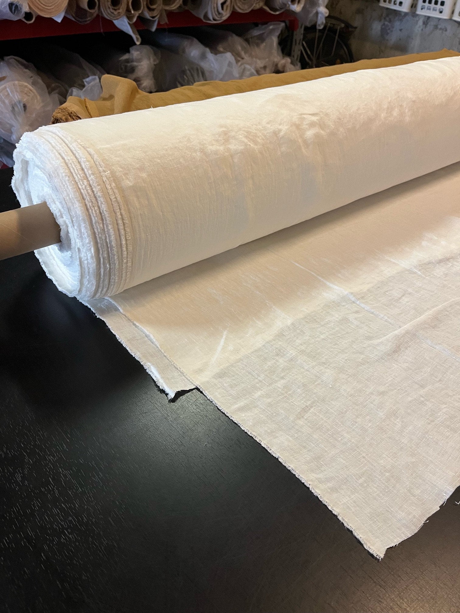 Extra Wide Hemp Fabric: Soft Natural White Linen (110 inch)