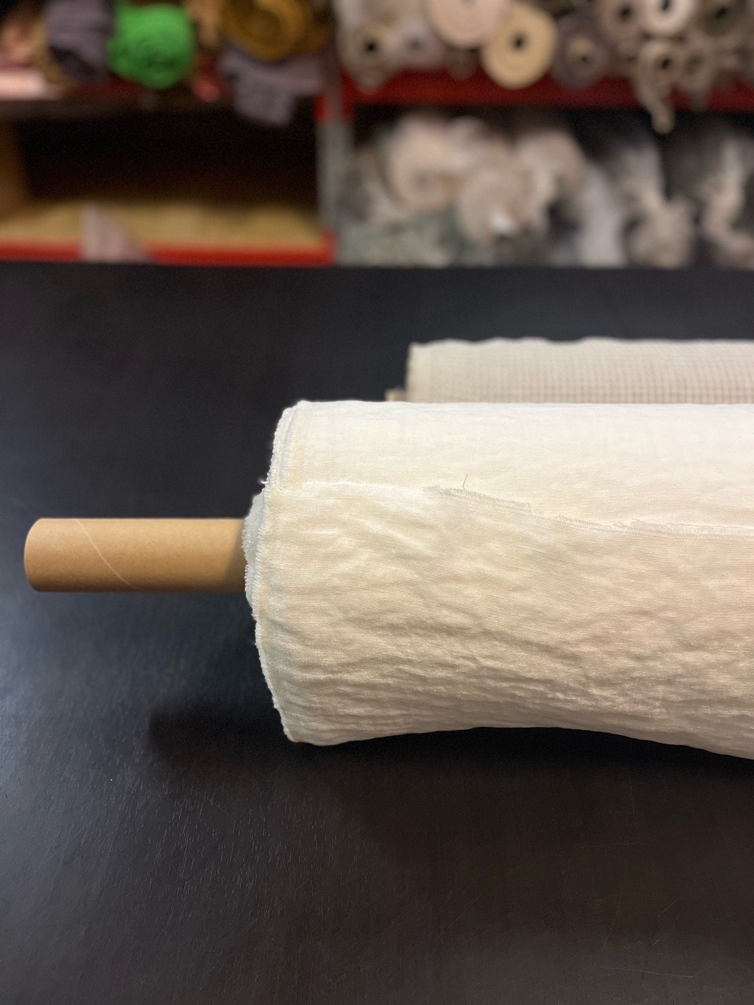 Stone Washed Linen Fabric: Natural White, Extra Wide 99"