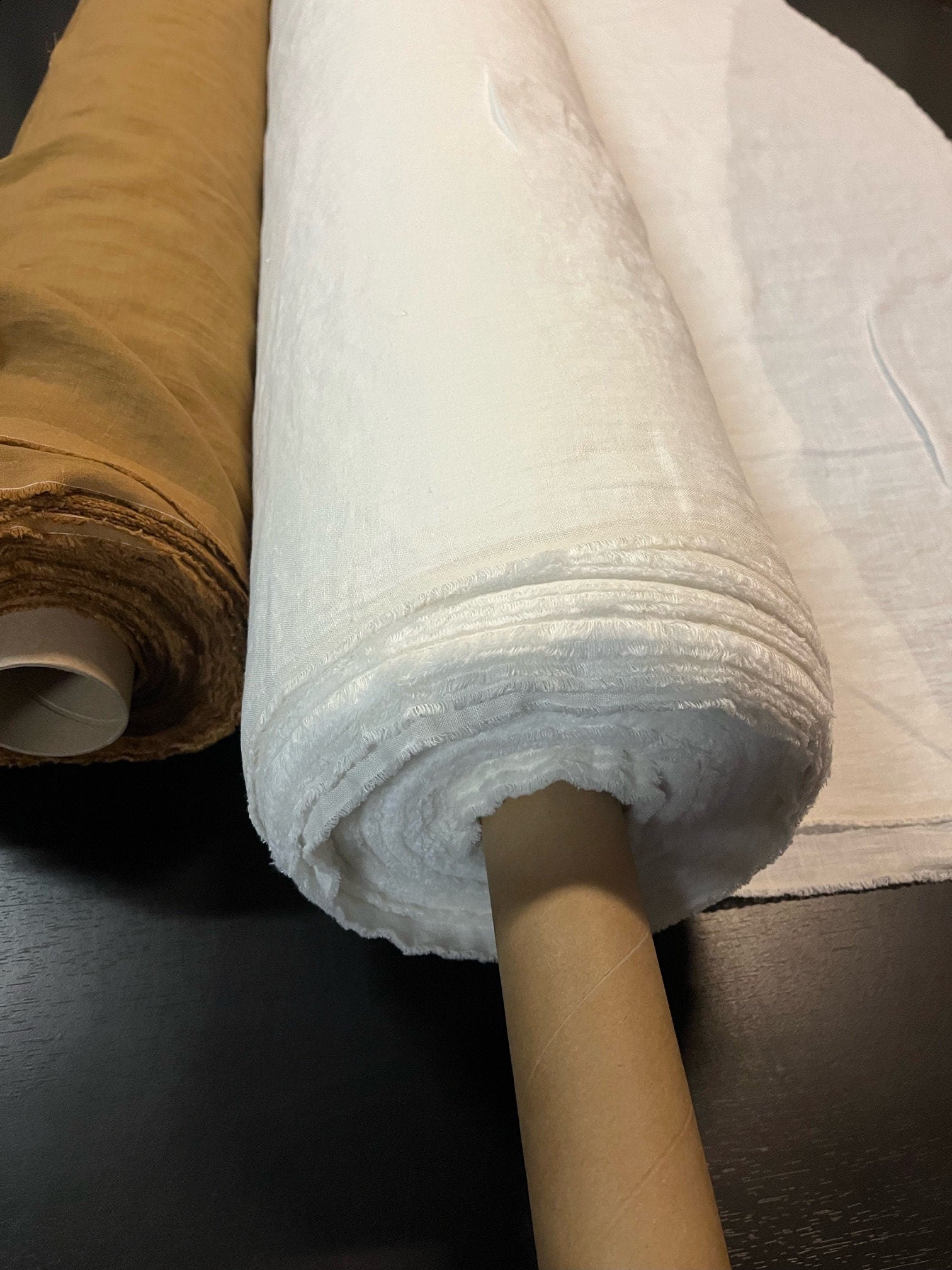 Extra Wide Hemp Fabric: Soft Natural White Linen (110 inch)