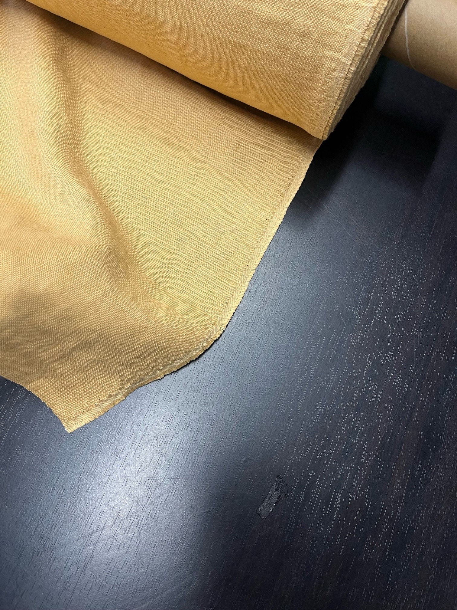 Heavy Linen Fabric: 100% Natural, Macaroon Beige, 145cm Wide