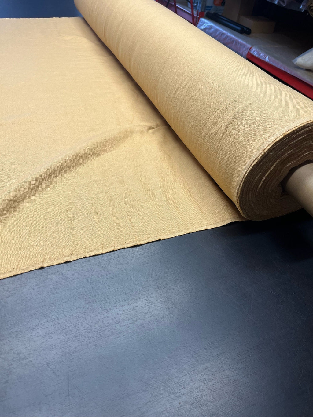Heavy Linen Fabric: 100% Natural, Macaroon Beige, 145cm Wide