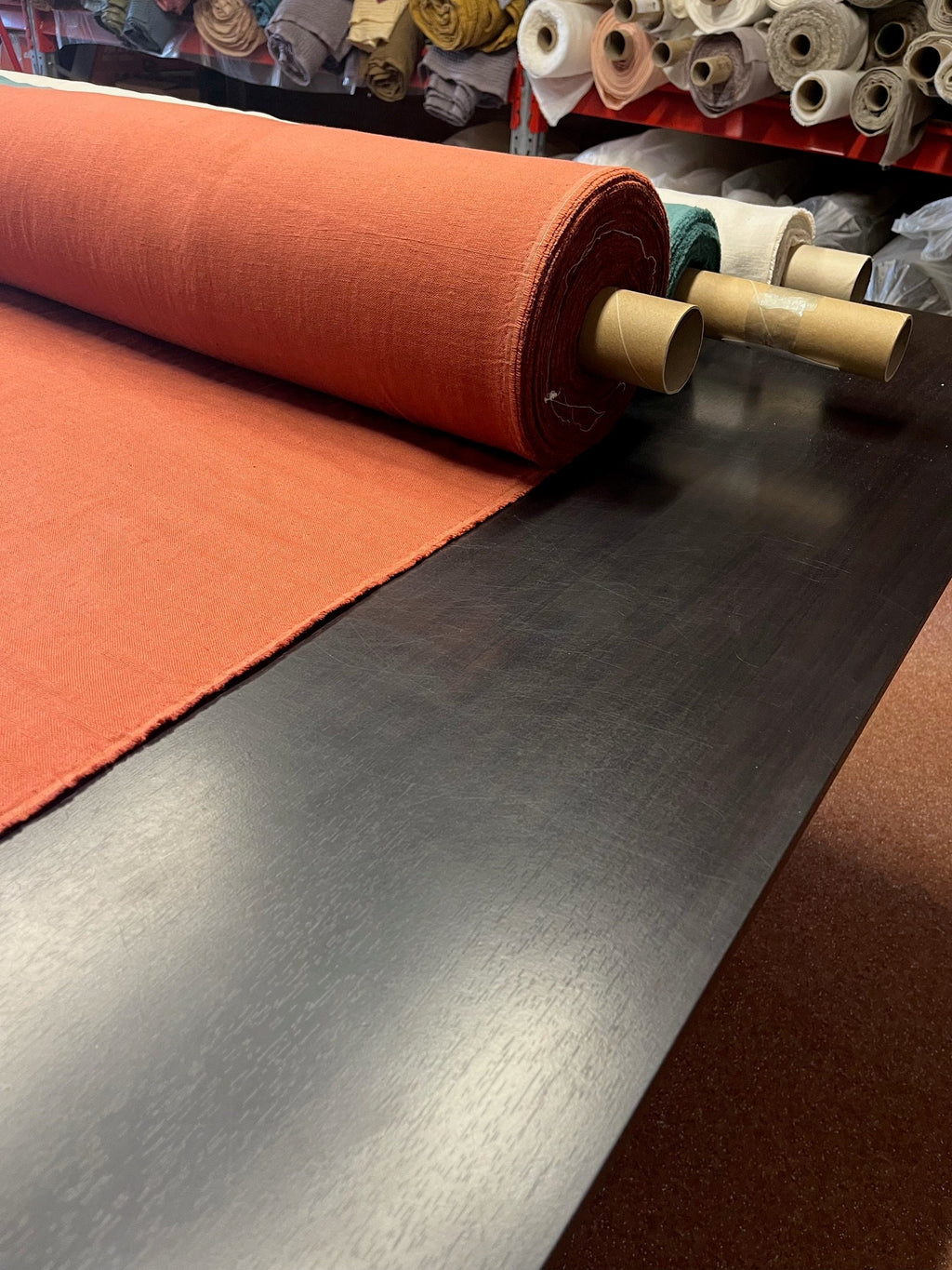 Brick Linen Fabric: 100% Natural, Heavy Weight Upholstery & Sewing