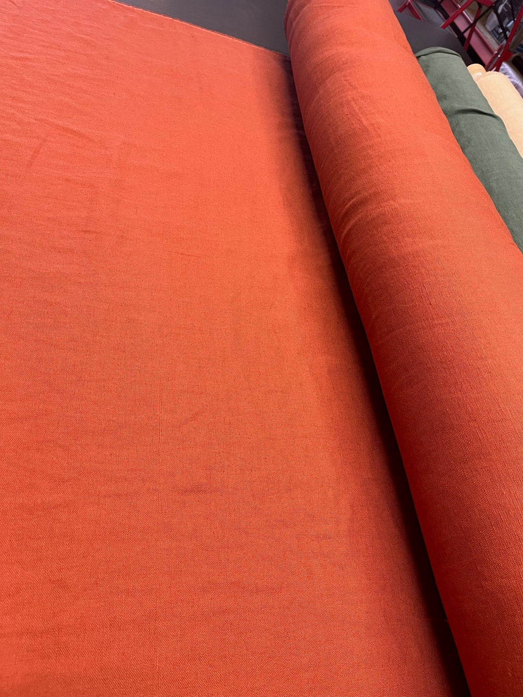 Brick Linen Fabric: 100% Natural, Heavy Weight Upholstery & Sewing