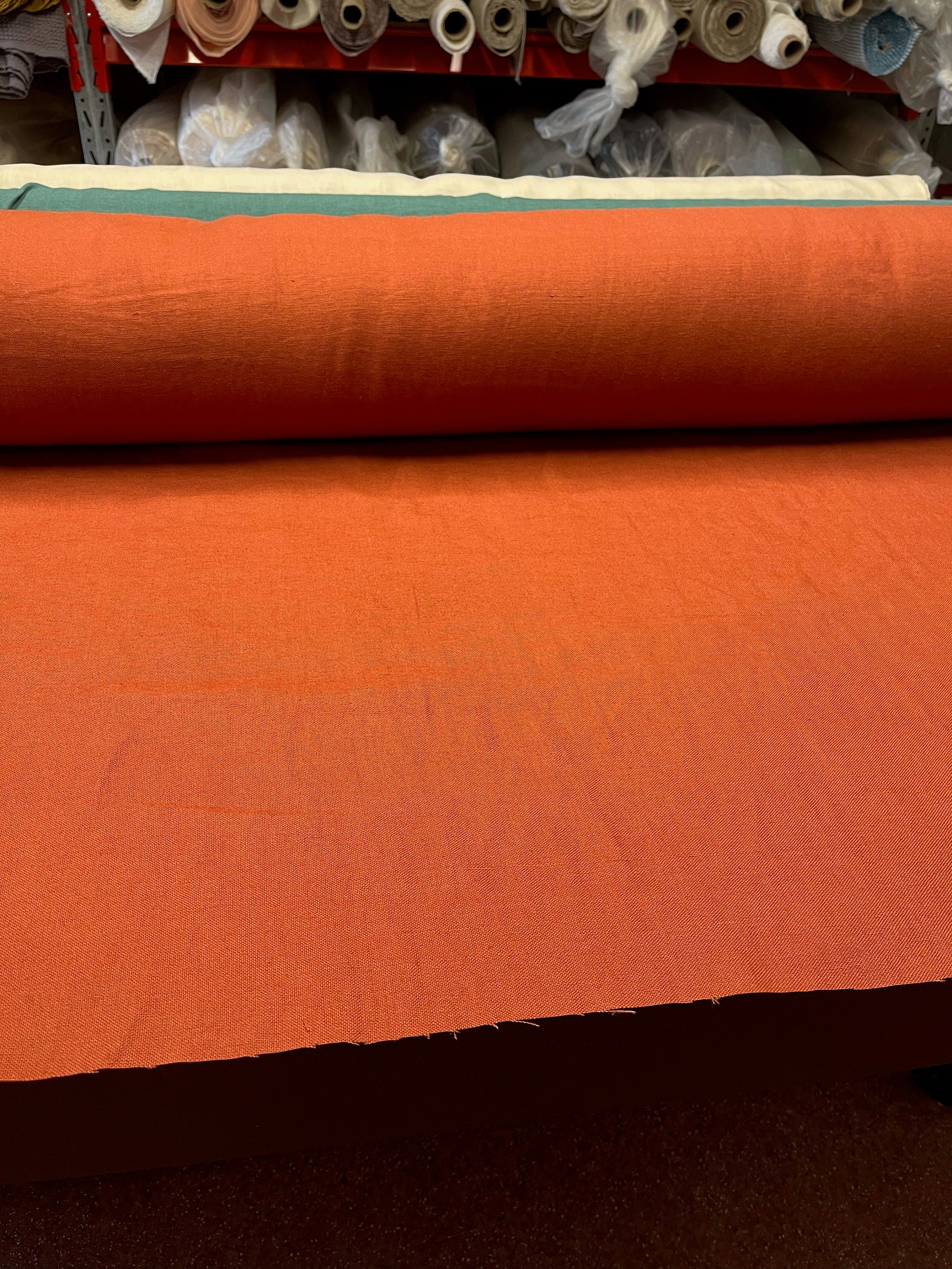Brick Linen Fabric: 100% Natural, Heavy Weight Upholstery & Sewing