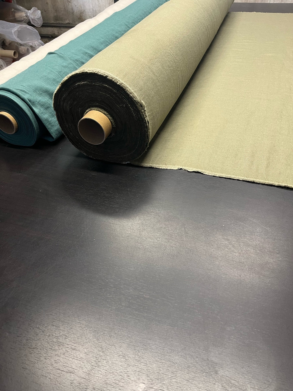Artichoke Green Linen Fabric: 100% Natural, Heavy Weight