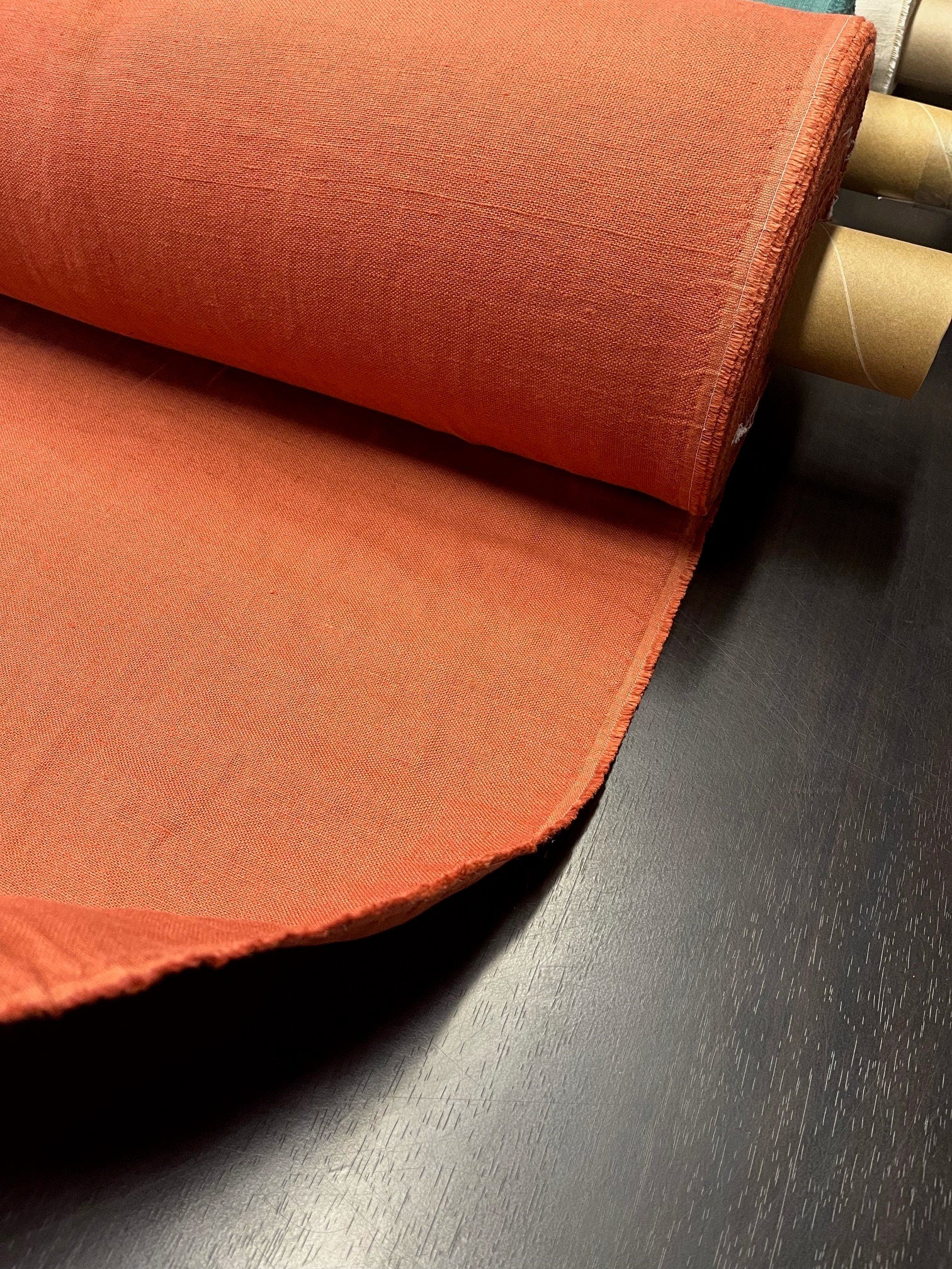 Brick Linen Fabric: 100% Natural, Heavy Weight Upholstery & Sewing