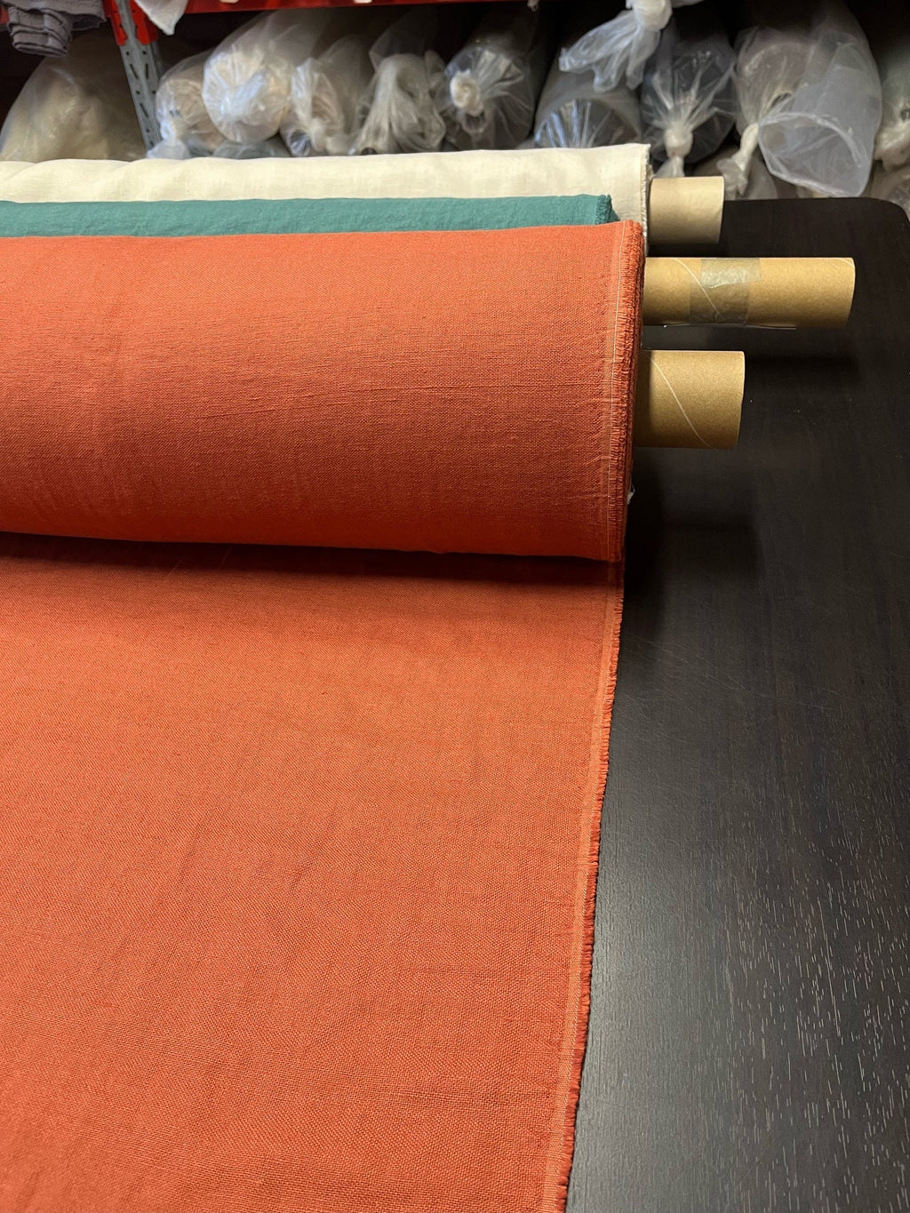 Brick Linen Fabric: 100% Natural, Heavy Weight Upholstery & Sewing