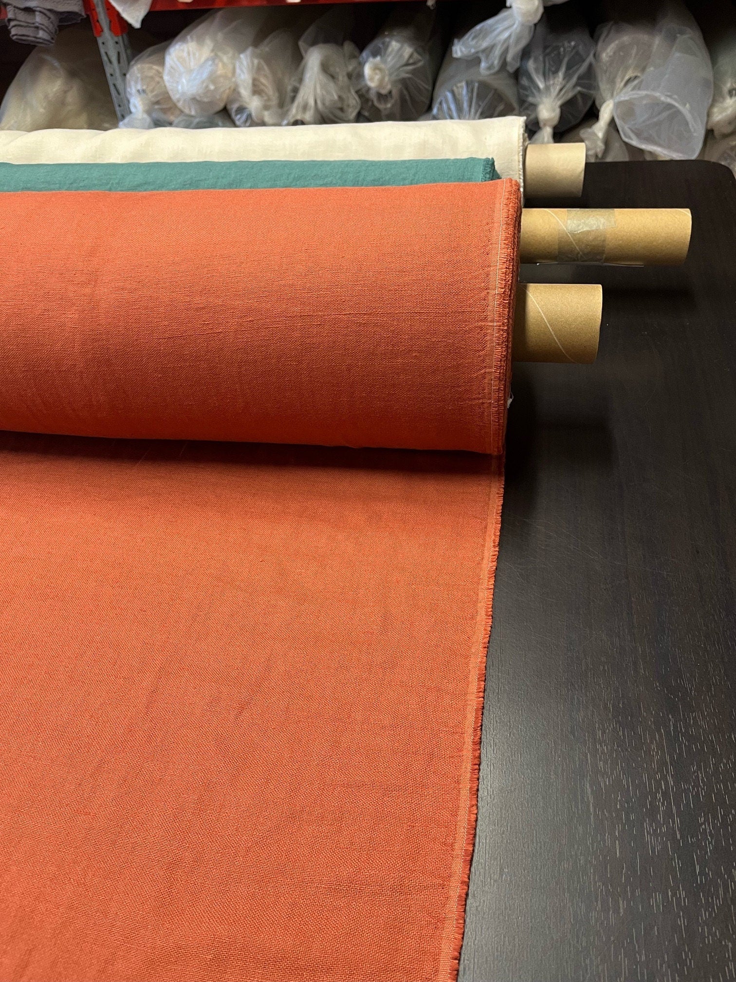 Brick Linen Fabric: 100% Natural, Heavy Weight Upholstery & Sewing