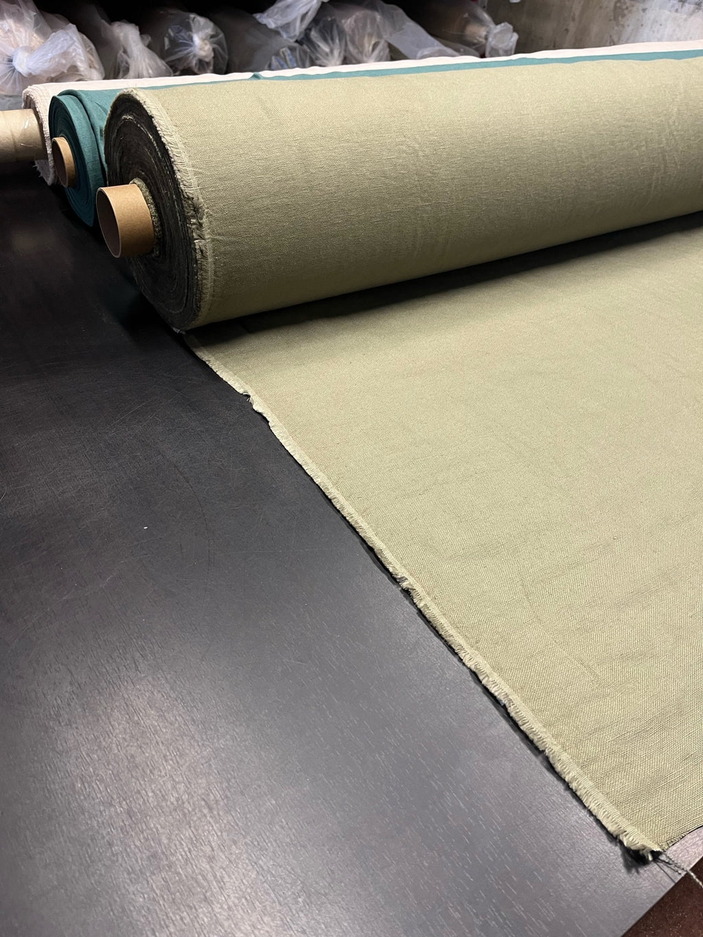 Artichoke Green Linen Fabric: 100% Natural, Heavy Weight