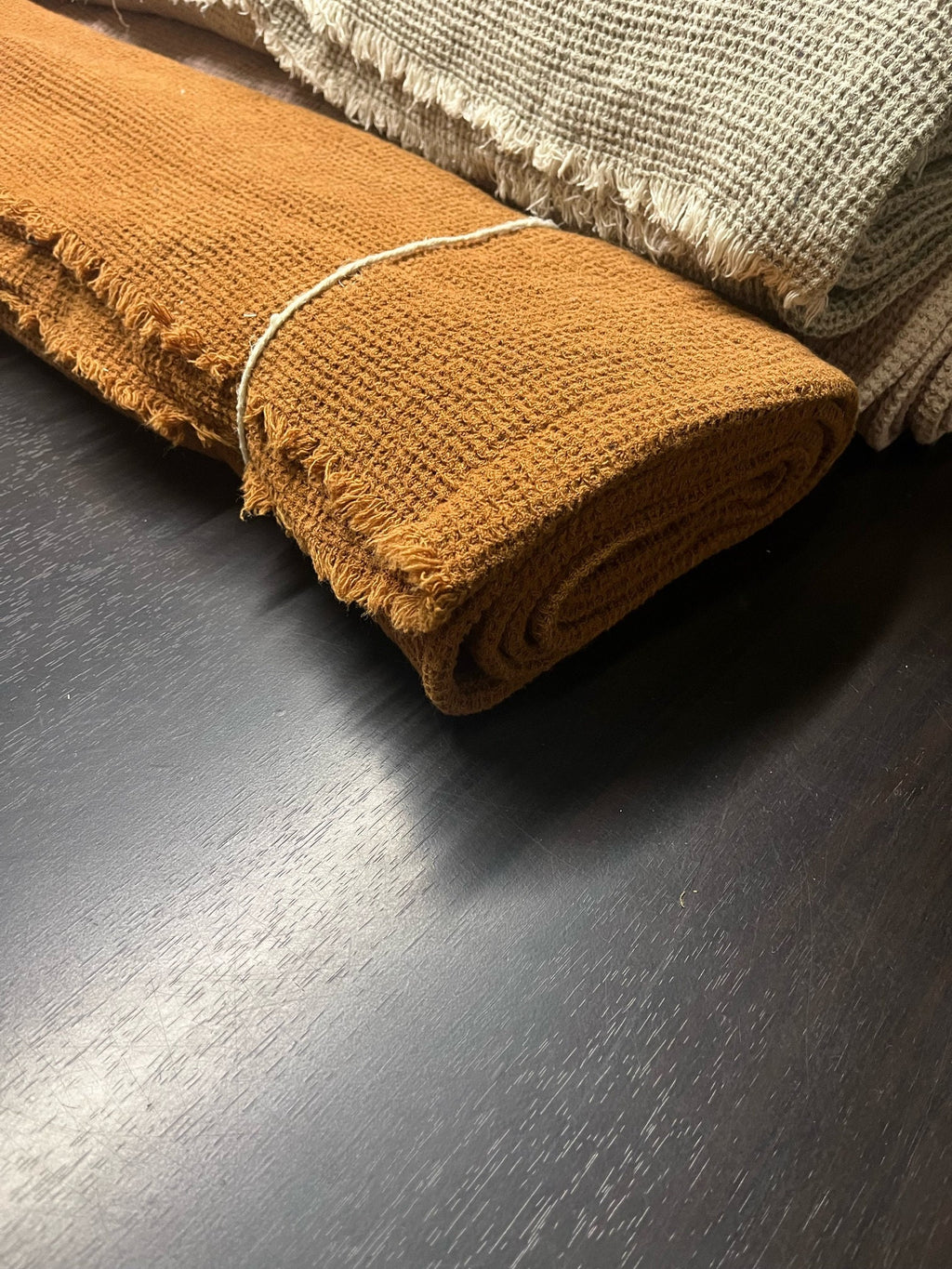 Squash Waffle Linen Fabric: 80" Extra Wide, 500g