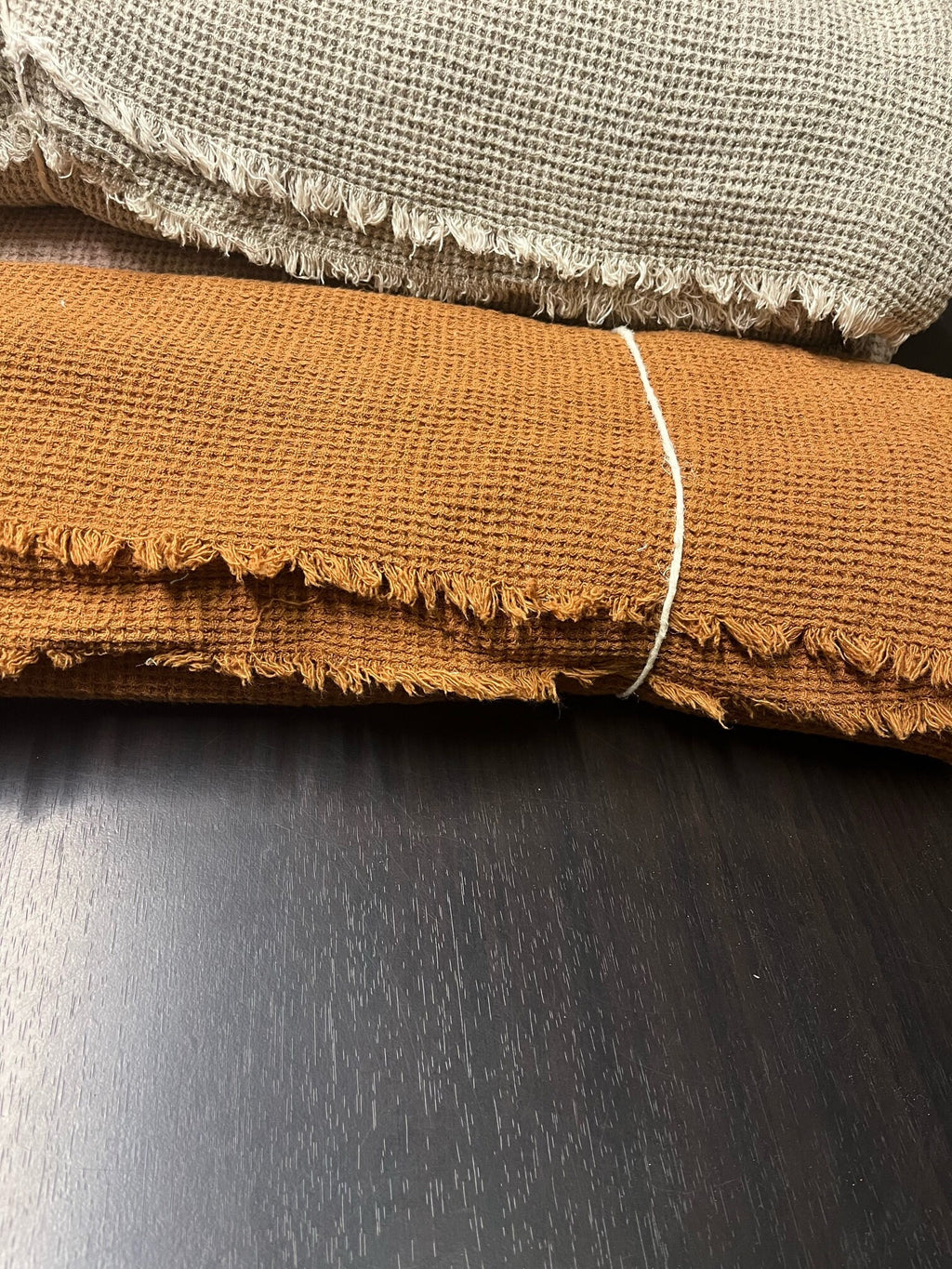 Squash Waffle Linen Fabric: 80" Extra Wide, 500g