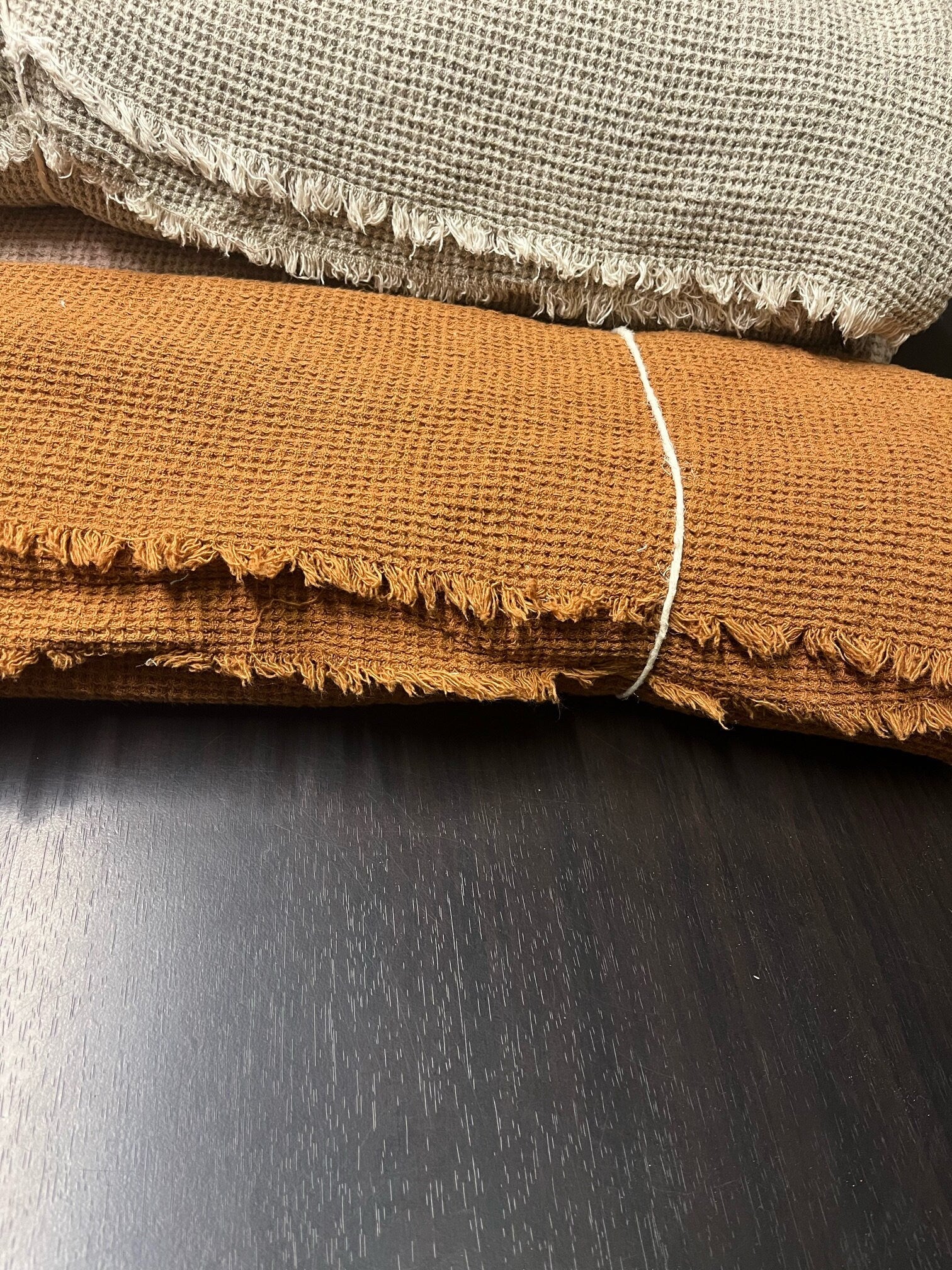 Squash Waffle Linen Fabric: 80" Extra Wide, 500g
