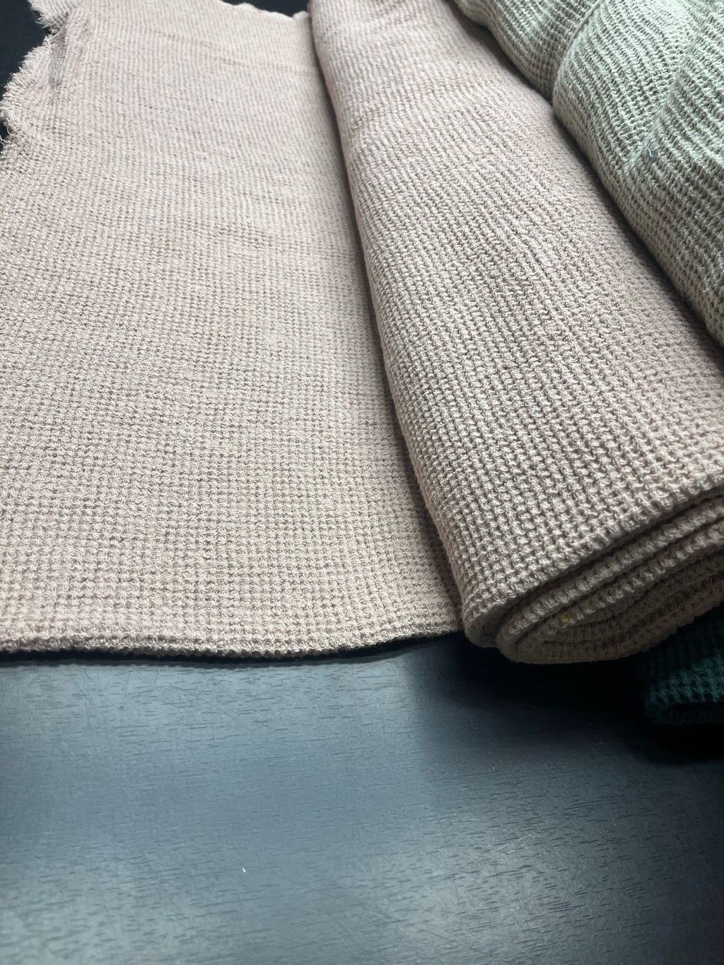 Dusty Rose Waffle Linen Fabric: 80" Extra Wide, 500g