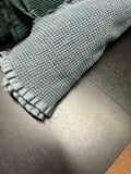 Dark Grey Waffle Linen Fabric: 80" Extra Wide, 500g