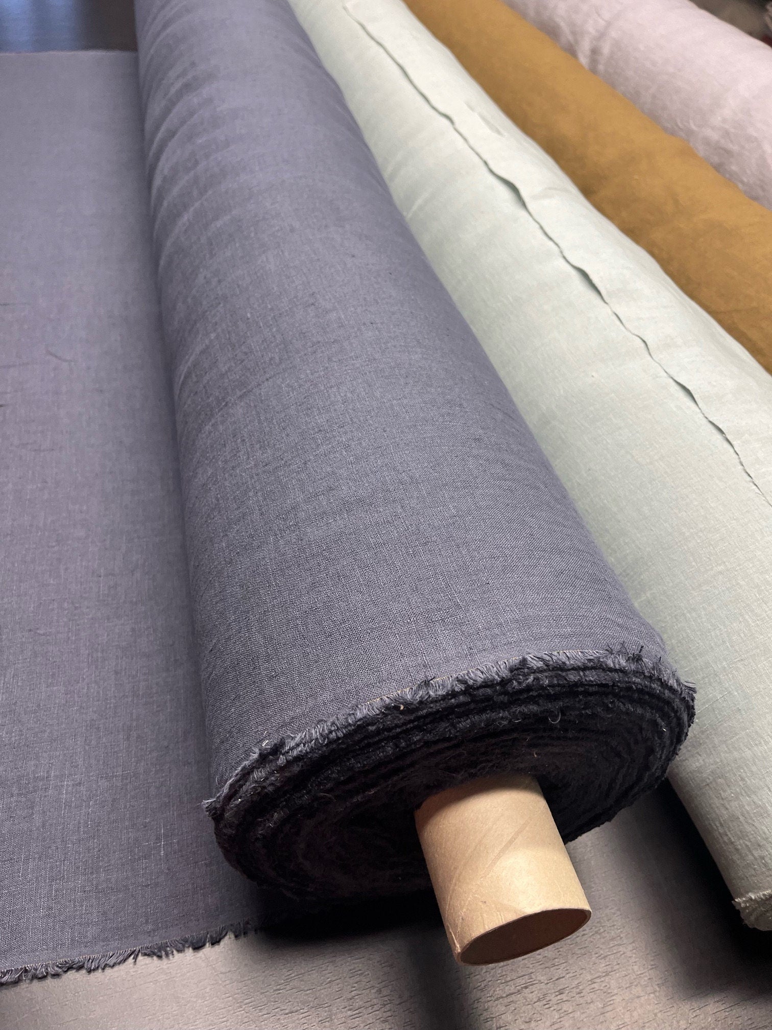 Blue Hemp Fabric: Natural Bedding & Apparel Sewing Linen (145cm Width)