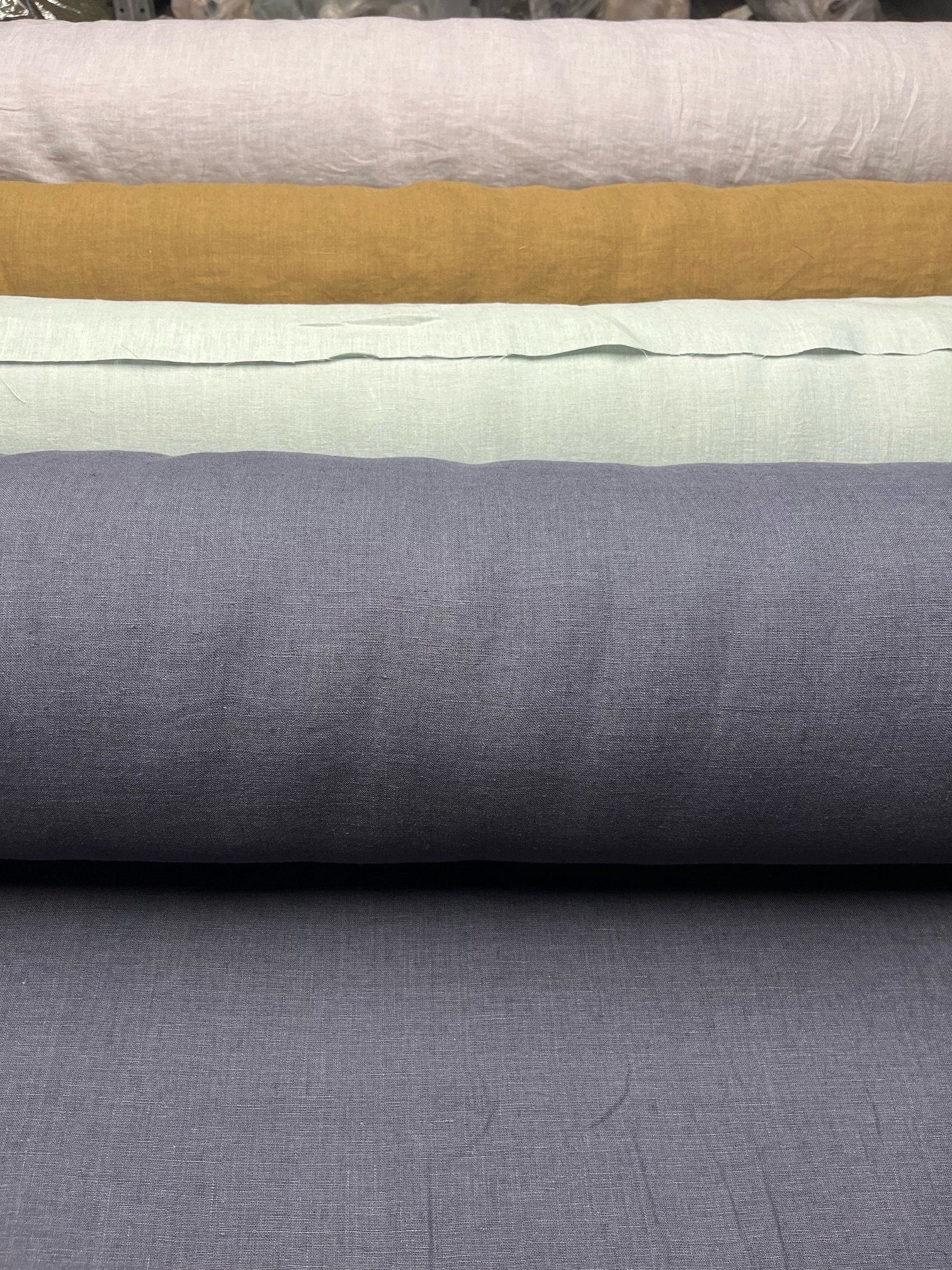 Blue Hemp Fabric: Natural Bedding & Apparel Sewing Linen (145cm Width)