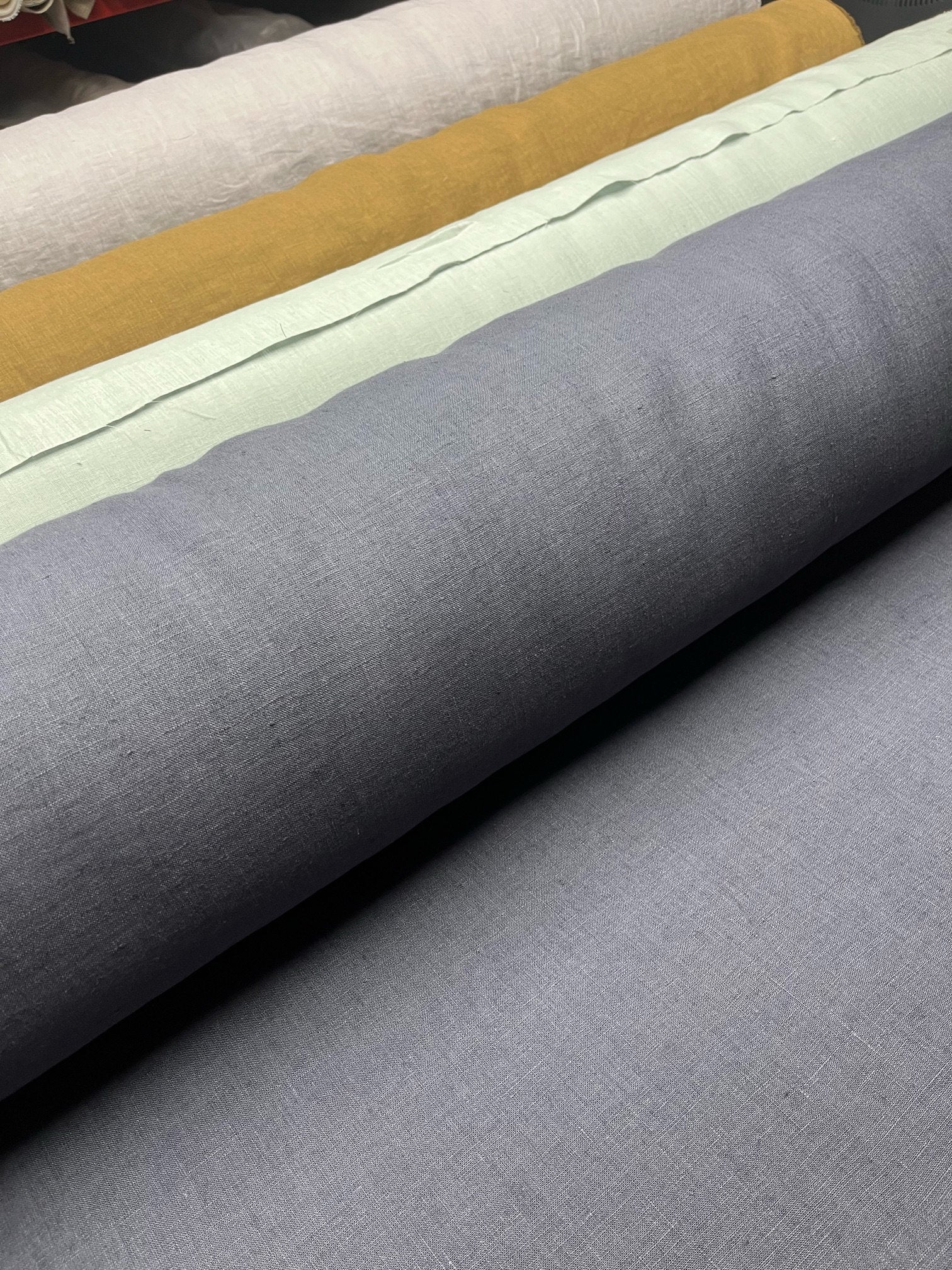 Dark Blue Hemp Fabric: 100% Natural, 145cm Wide, 200gsm