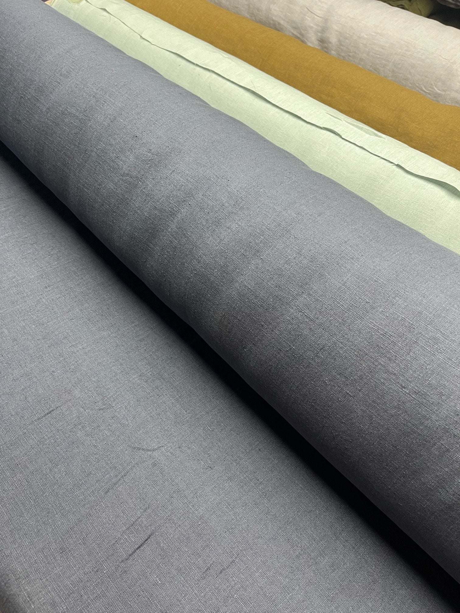 Dark Blue Hemp Fabric: 100% Natural, 145cm Wide, 200gsm