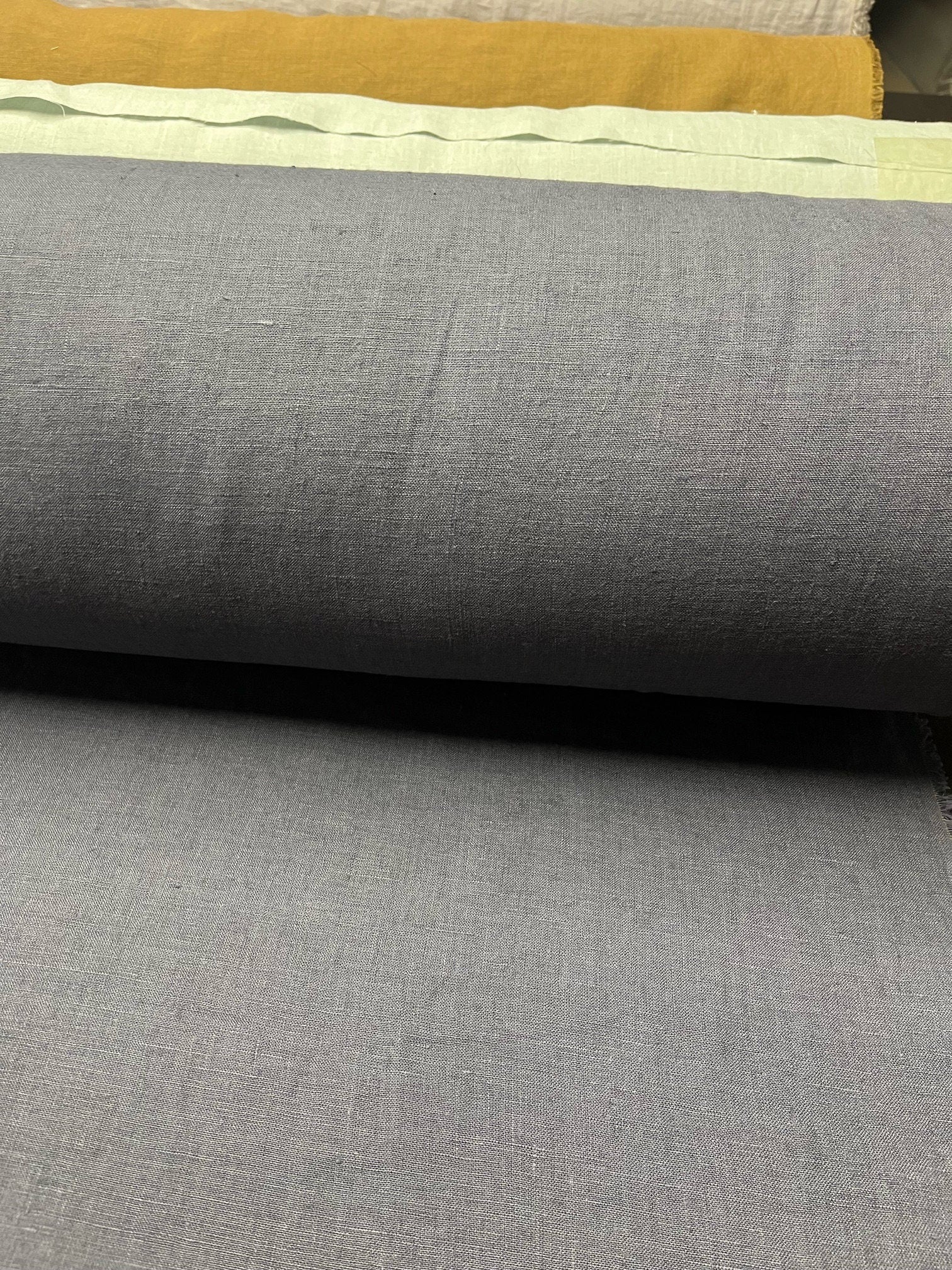 Dark Blue Hemp Fabric: 100% Natural, 145cm Wide, 200gsm