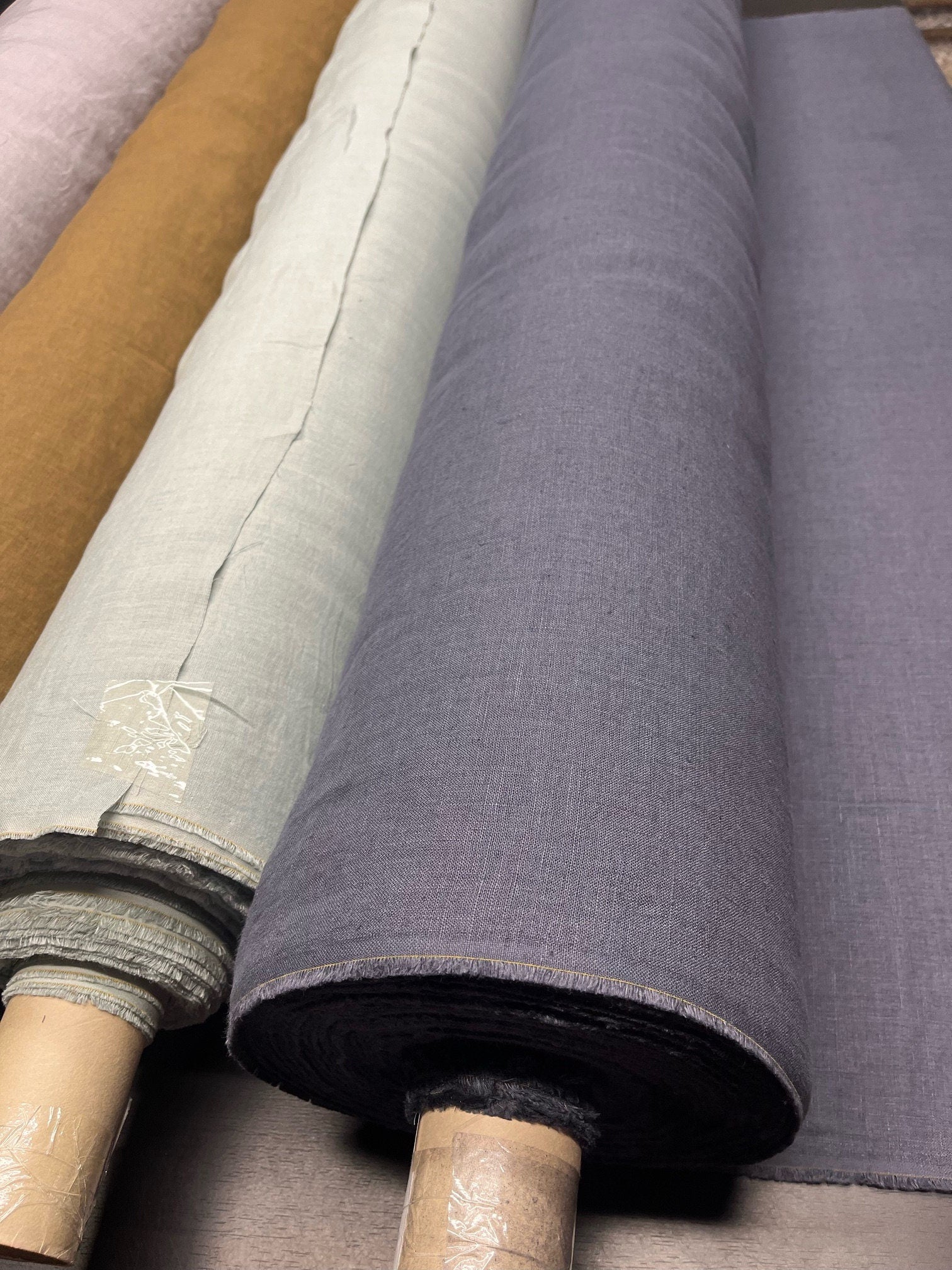 Dark Blue Hemp Fabric: 100% Natural, 145cm Wide, 240g