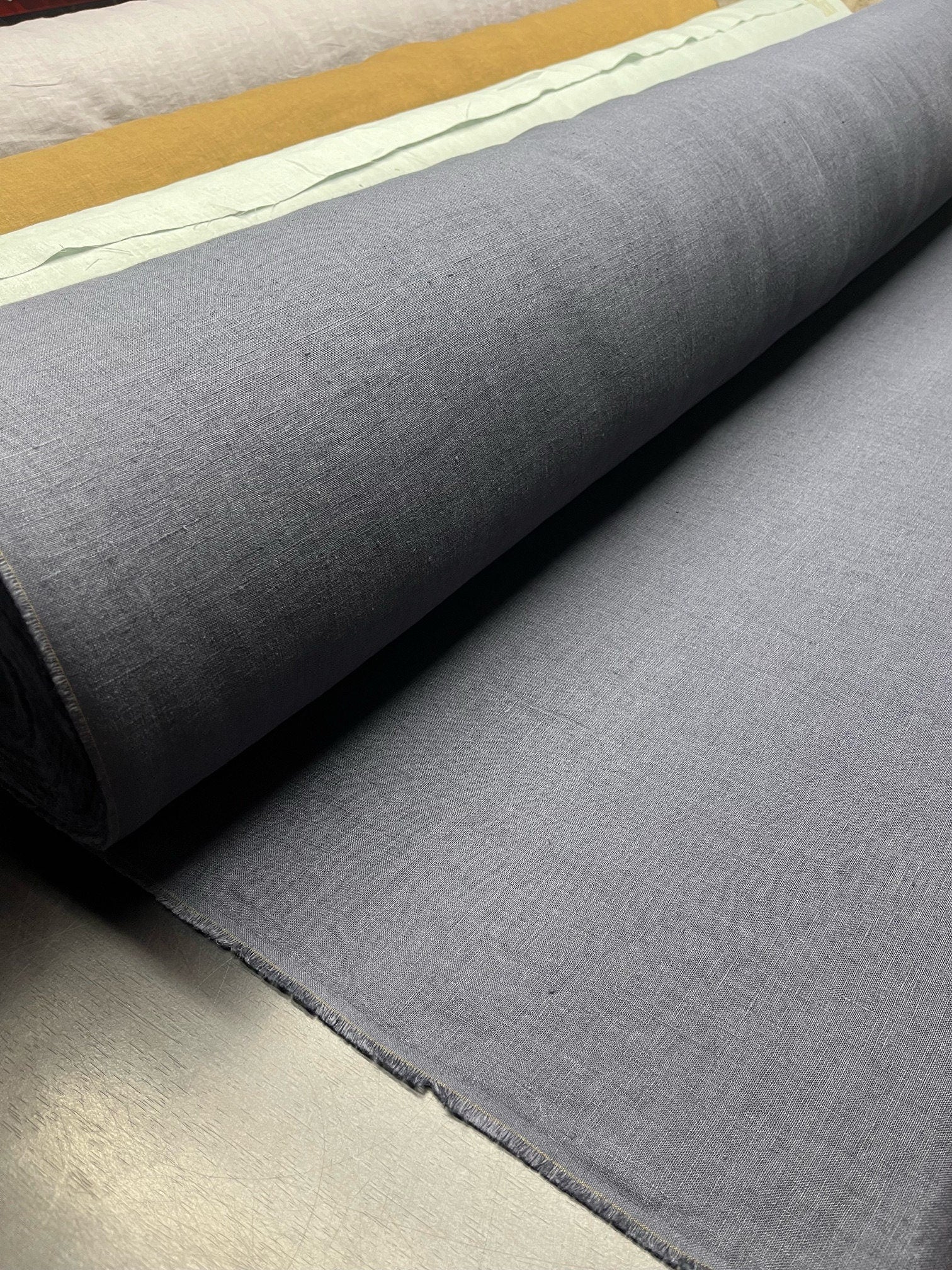 Dark Blue Hemp Fabric: 100% Natural, 145cm Wide, 240g