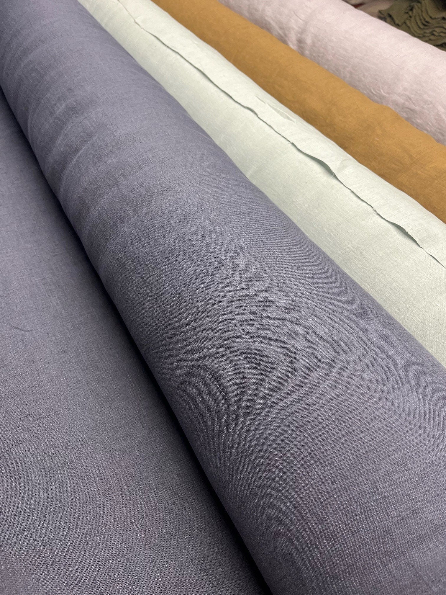 Dark Blue Hemp Fabric: 100% Natural, 145cm Wide, 240g