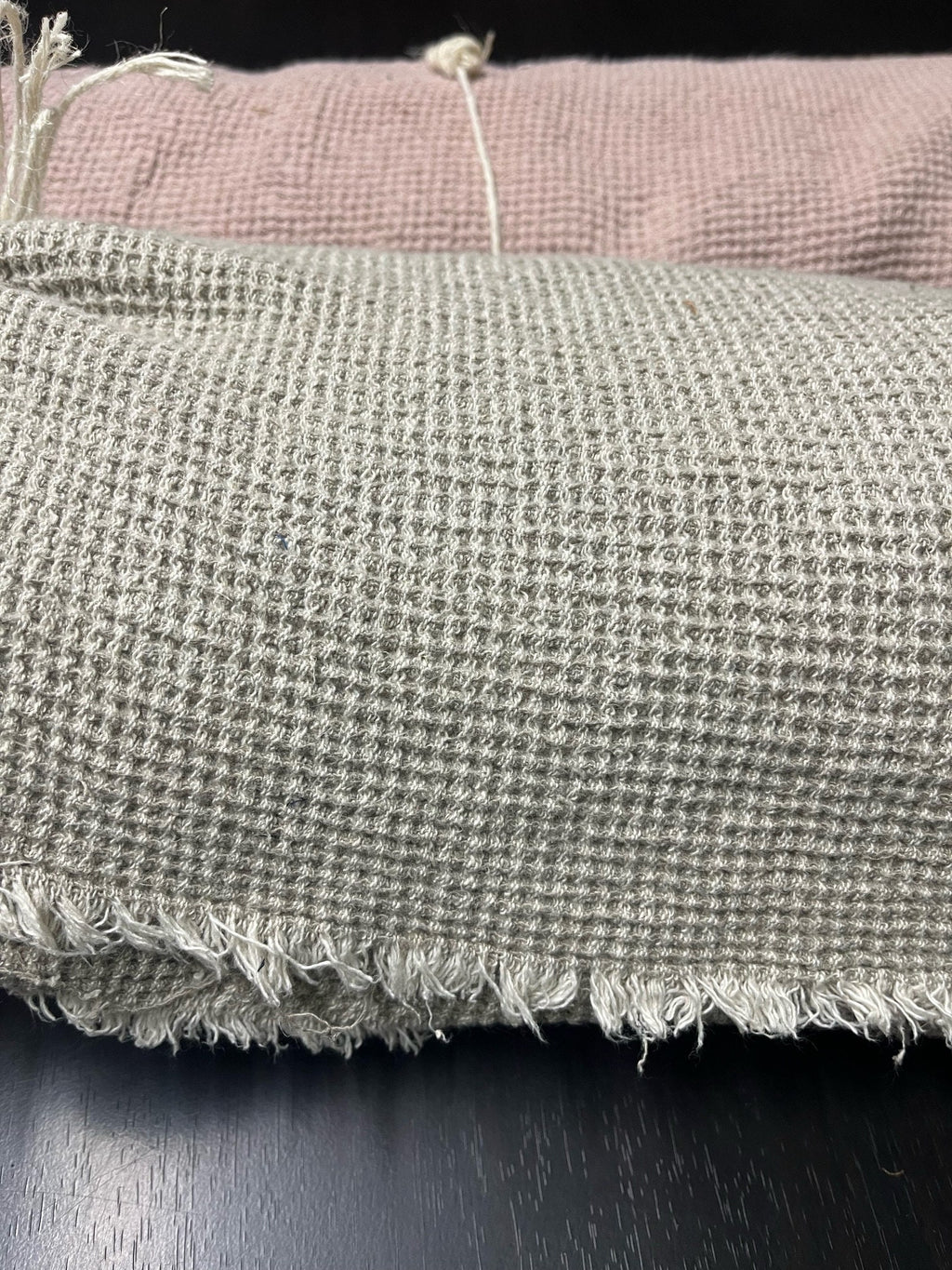 Natural Waffle Linen Fabric By The Metre: 80" Extra Wide, 500g