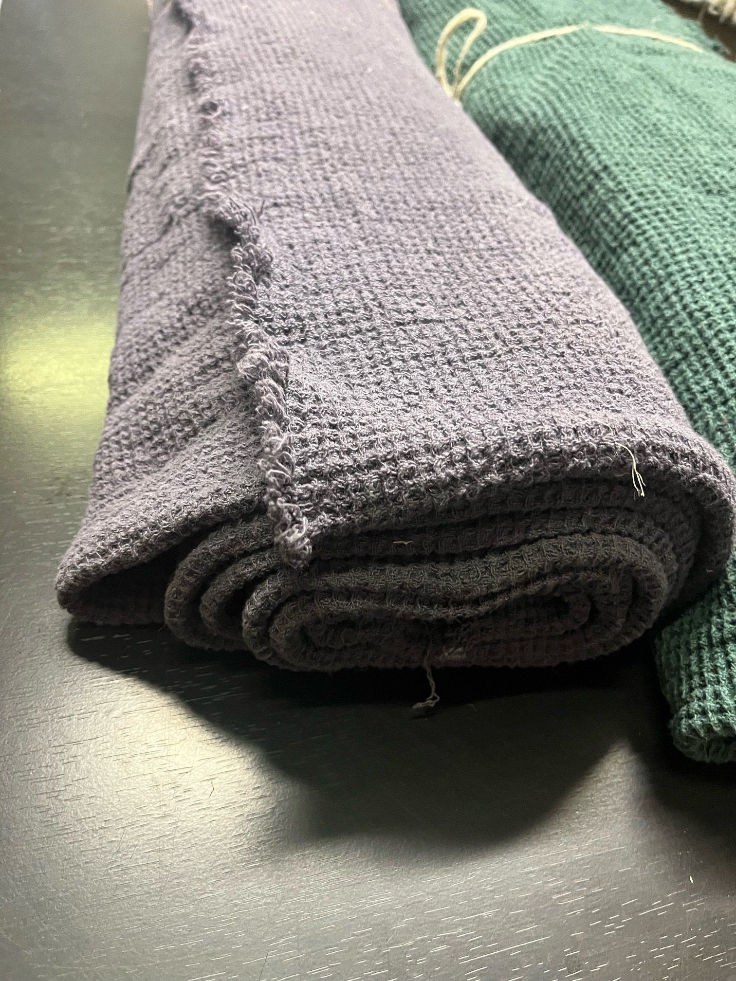Violet Waffle Linen Fabric: 80" Extra Wide, 500g