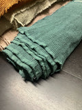 Green Waffle Linen Fabric: 80" Extra Wide, 500g Heavy Weight