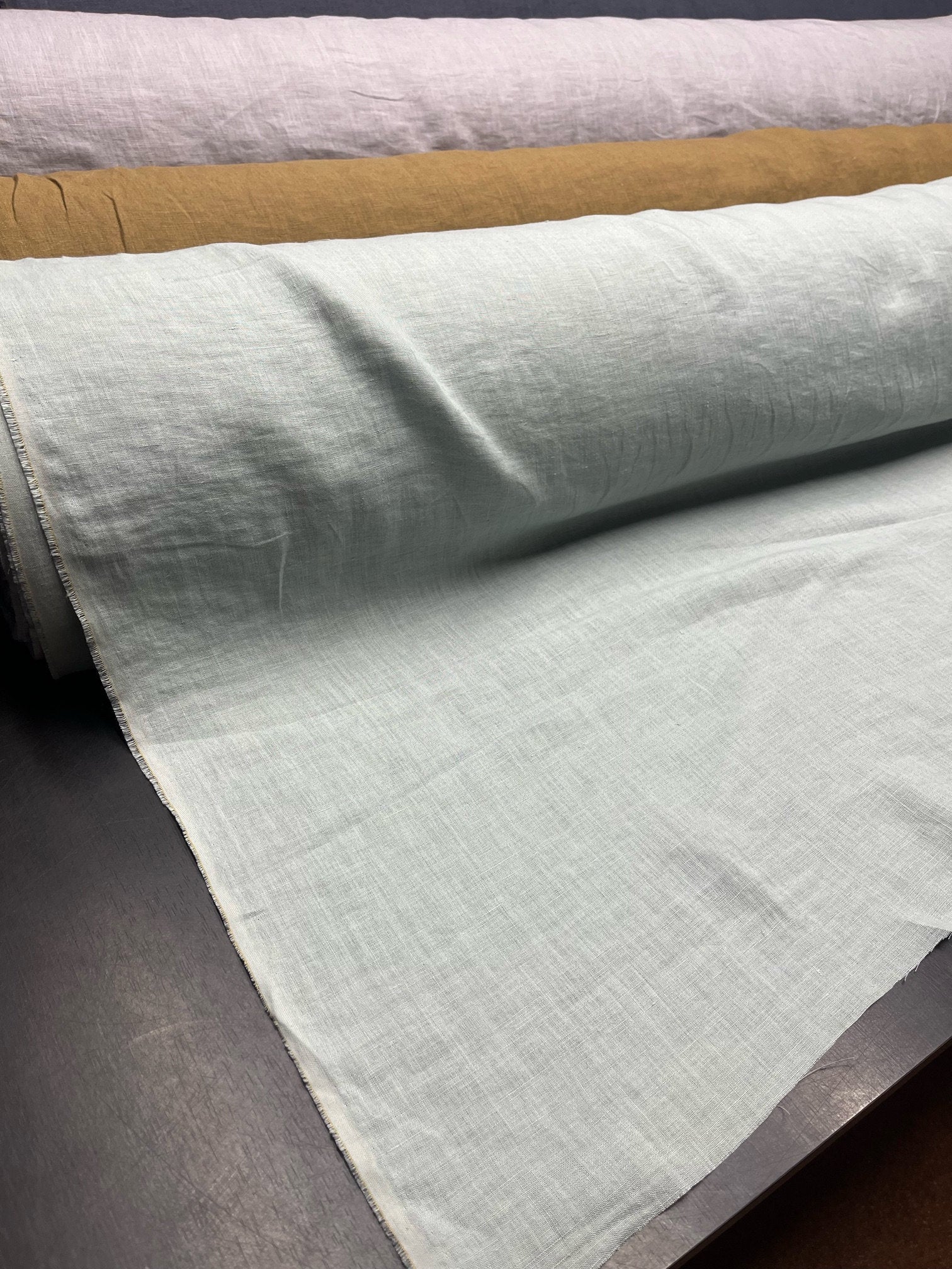 Emerald Green Hemp Fabric: 100% Natural, Softened Linen, 145cm Wide