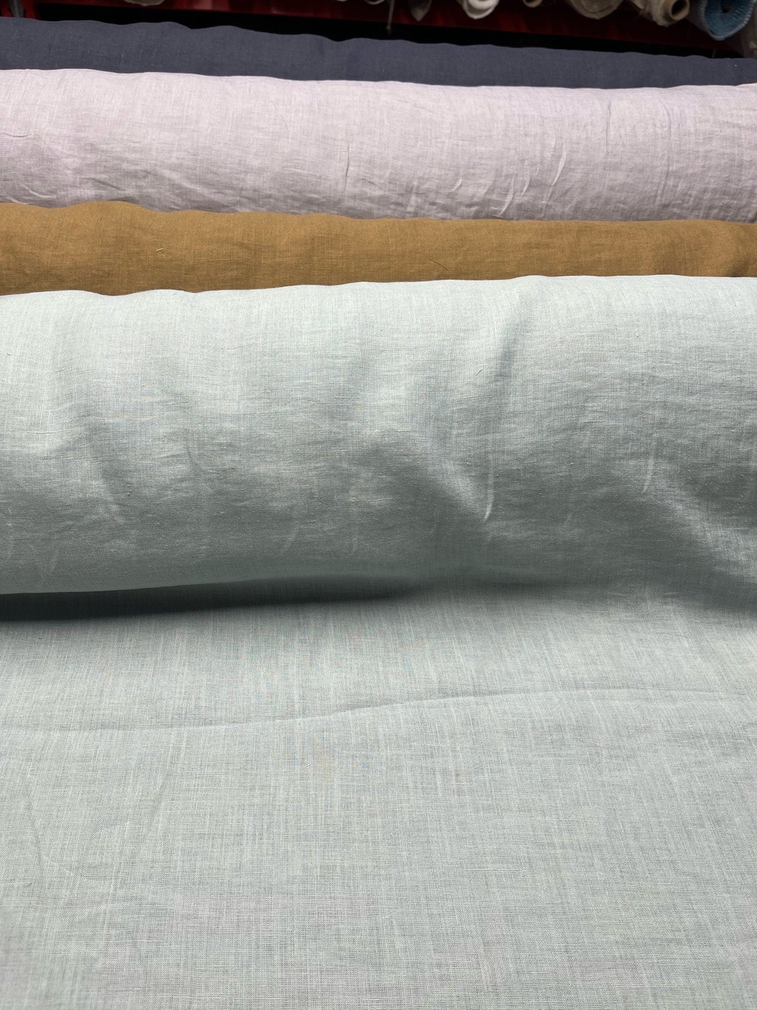Emerald Green Hemp Fabric: 100% Natural, Softened Linen, 145cm Wide