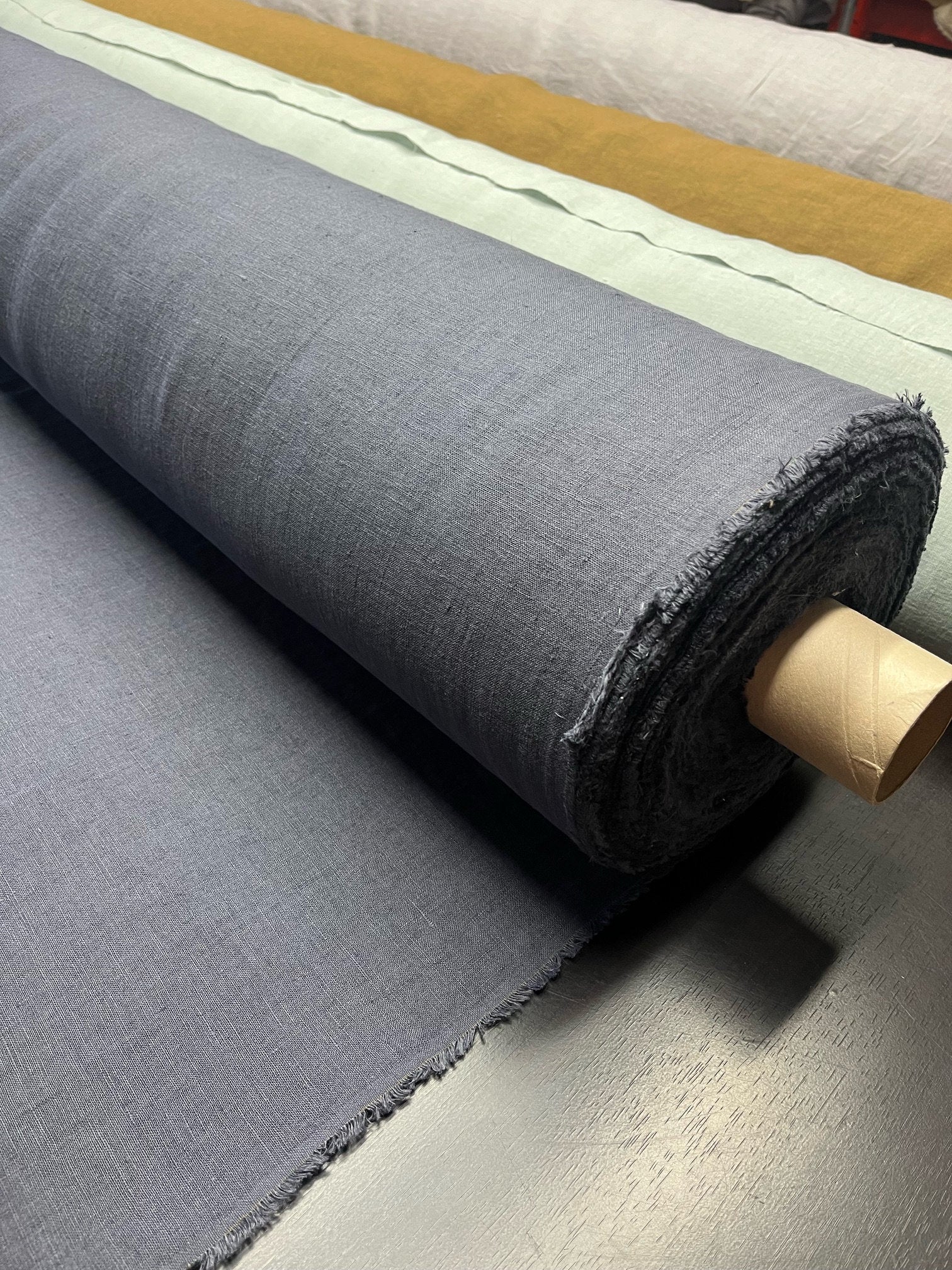 Dark Blue Hemp Fabric: 100% Natural, 145cm Wide, 200gsm