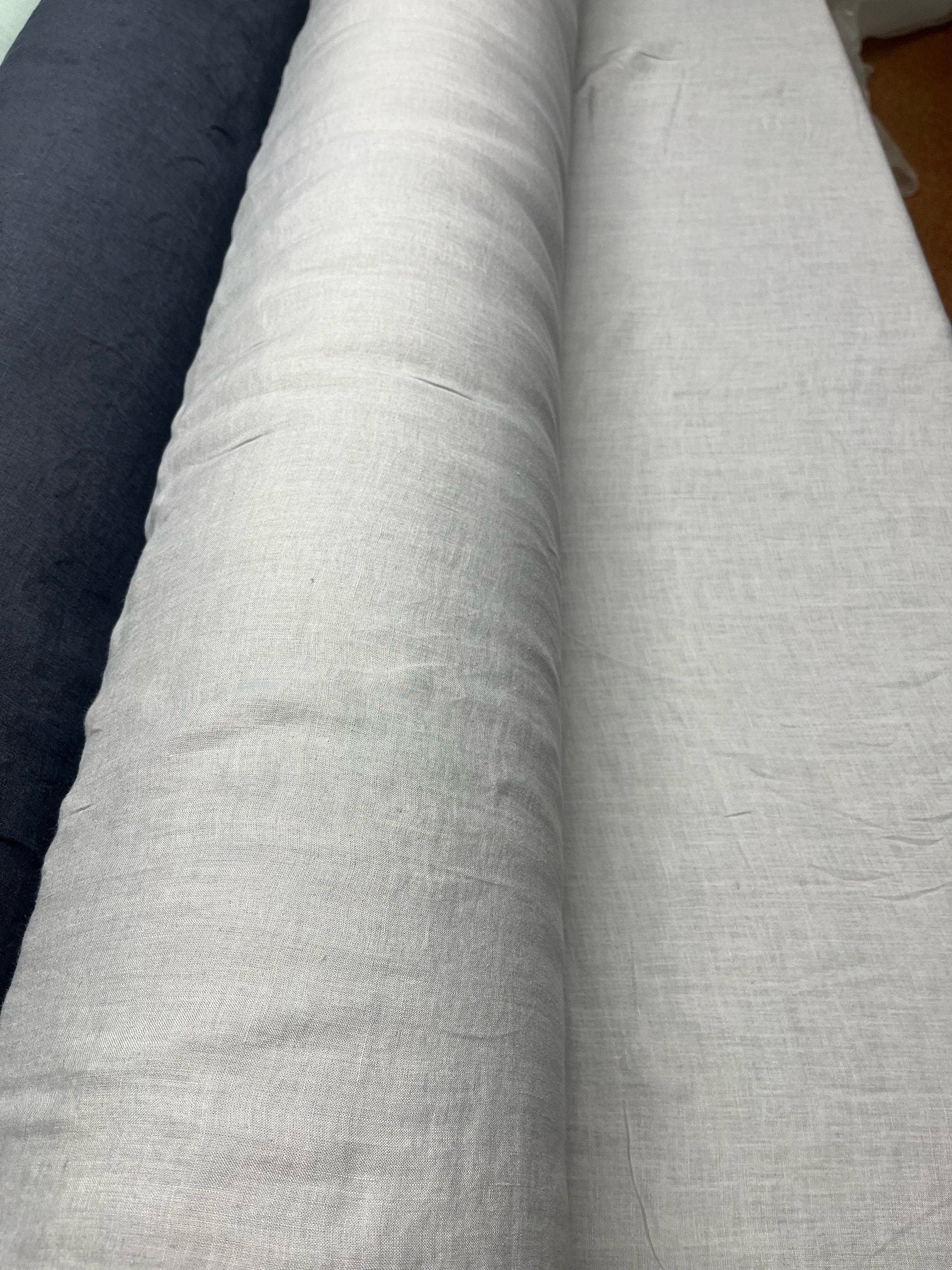 Light Grey Hemp Fabric: 100% Natural, 145cm Wide, Softened
