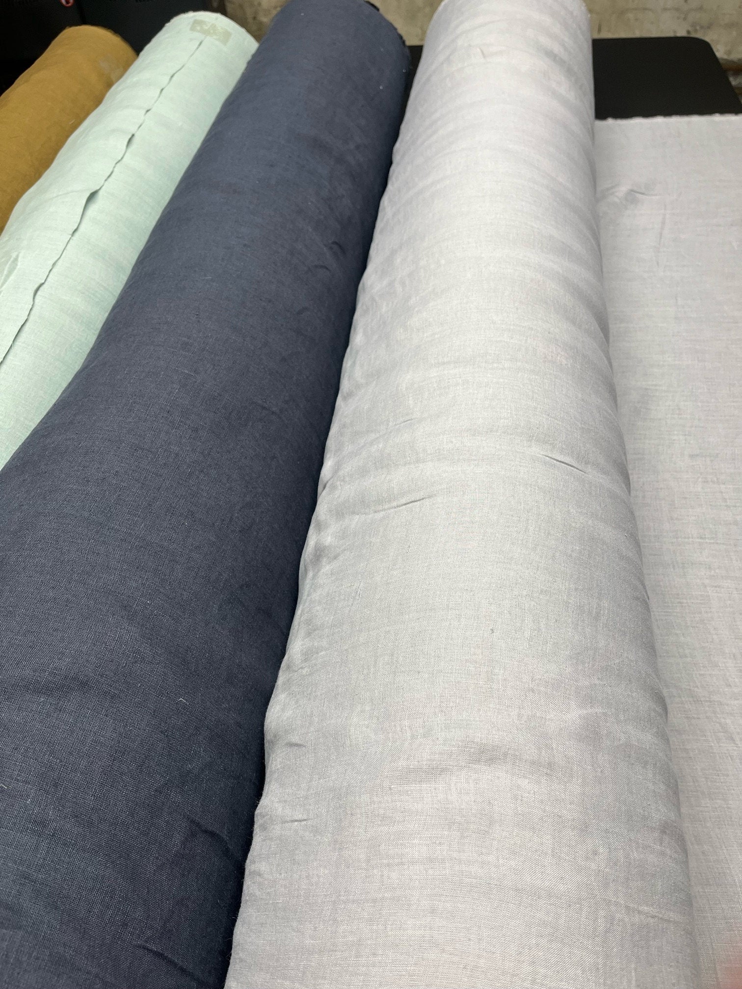 Blue-Grey Hemp Fabric: 100% Natural, 240g Bedding Linen, 145cm Wide