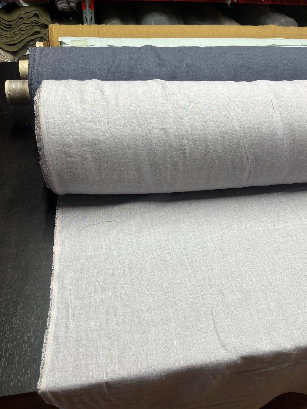 Blue-Grey Hemp Fabric: 100% Natural, 240g Bedding Linen, 145cm Wide