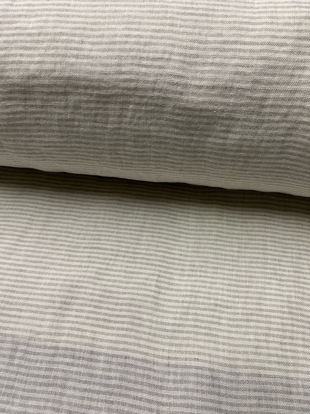 Heavy Striped Linen Fabric: 110" Wide, Softened Linen BGO44EL