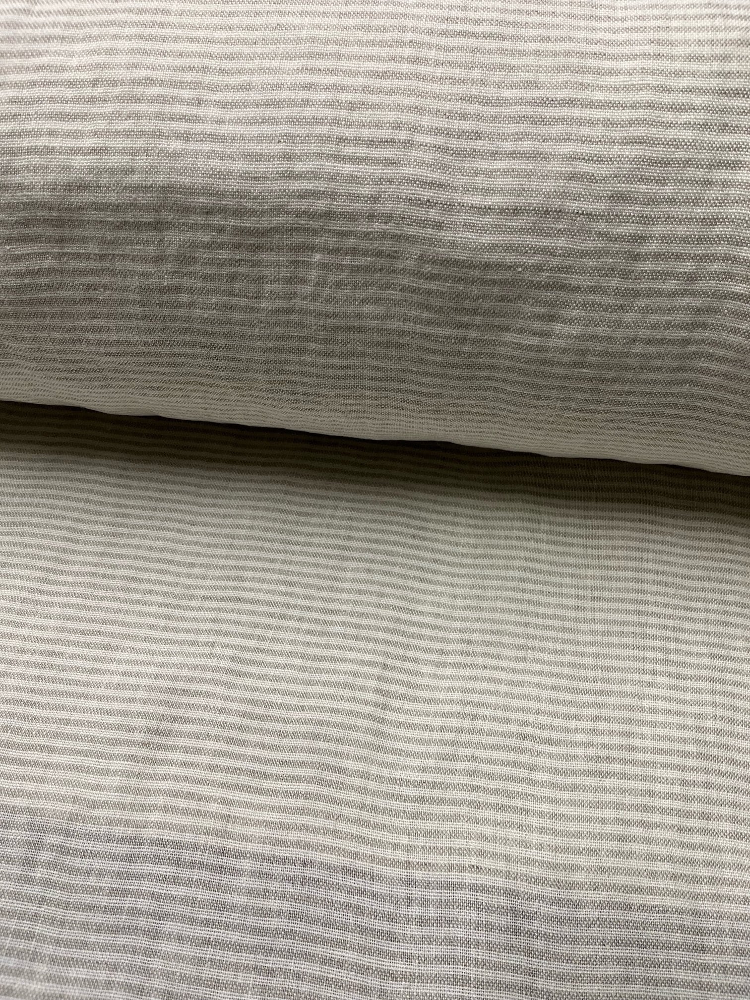 Heavy Striped Linen Fabric: 110" Wide, Softened Linen BGO44EL
