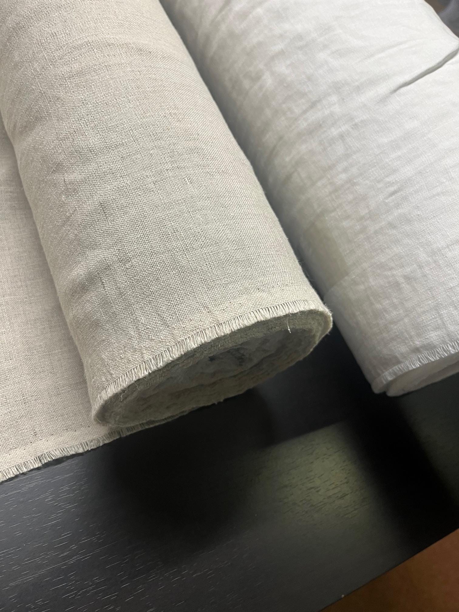 Heavy Hemp Fabric: Natural Bedding Linen, Sewing Top Fabric - 150cm Width