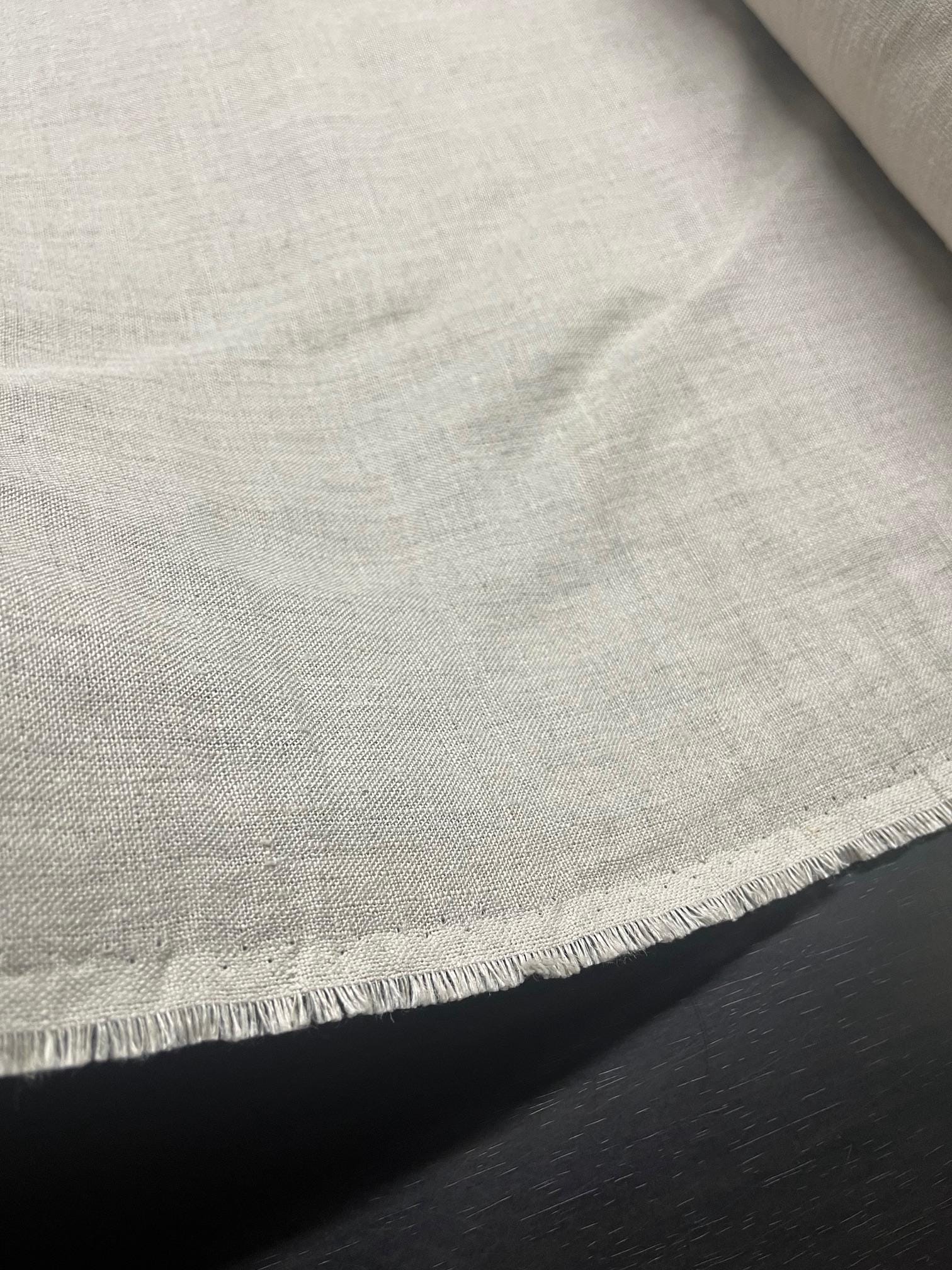 Heavy Natural Linen Fabric: Softened Weave for Home Textile & Apparel